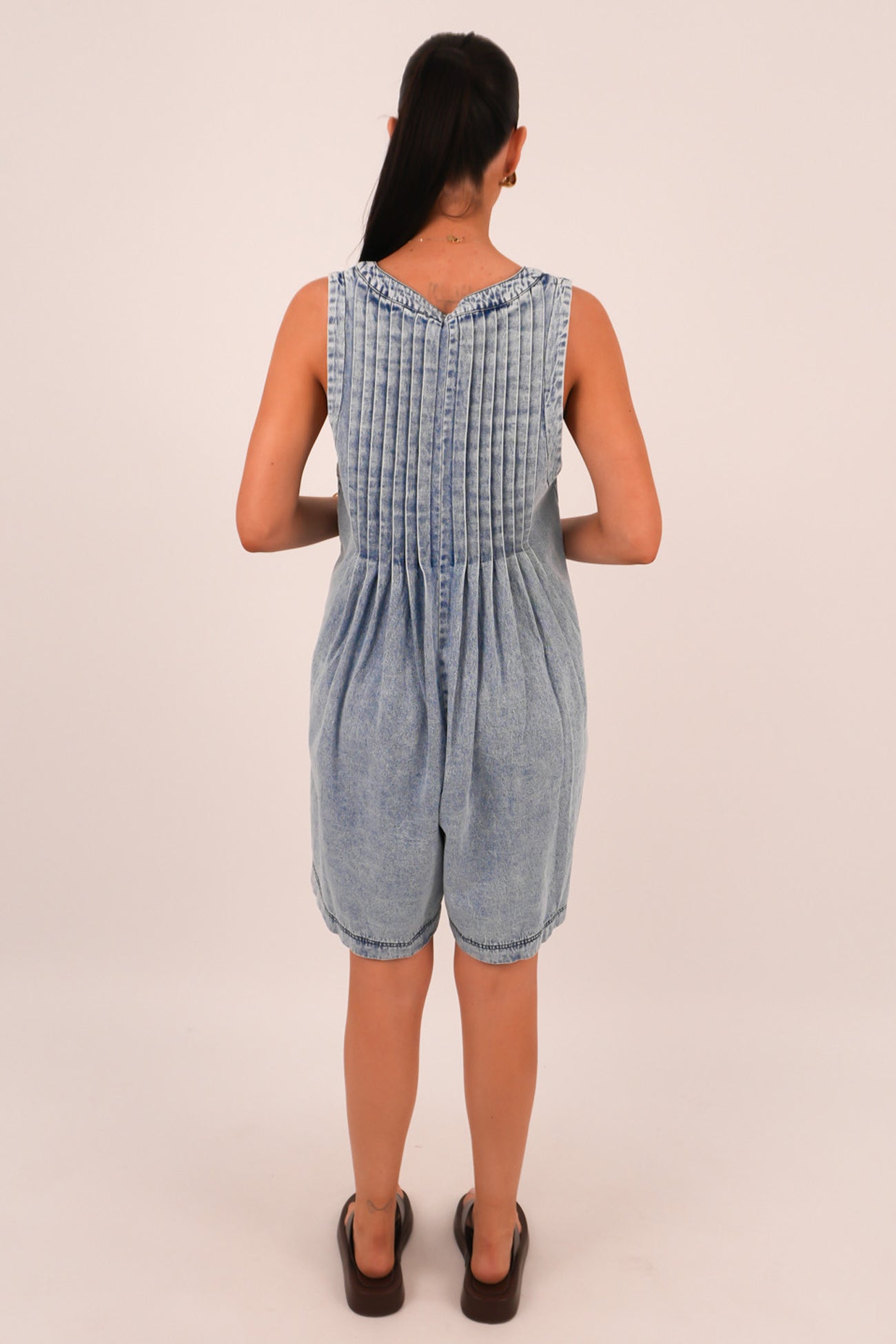 Milo Denim Playsuit Light Blue