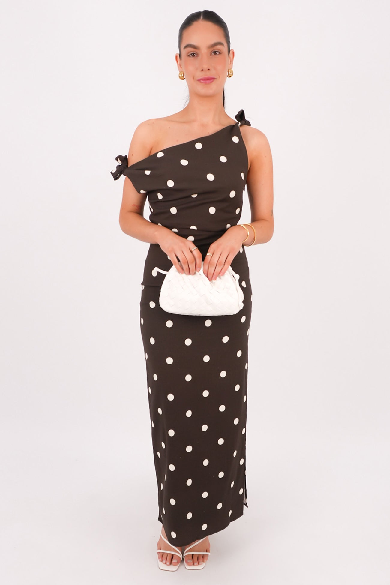 Miranda Maxi Dress Chocolate Polka Dot