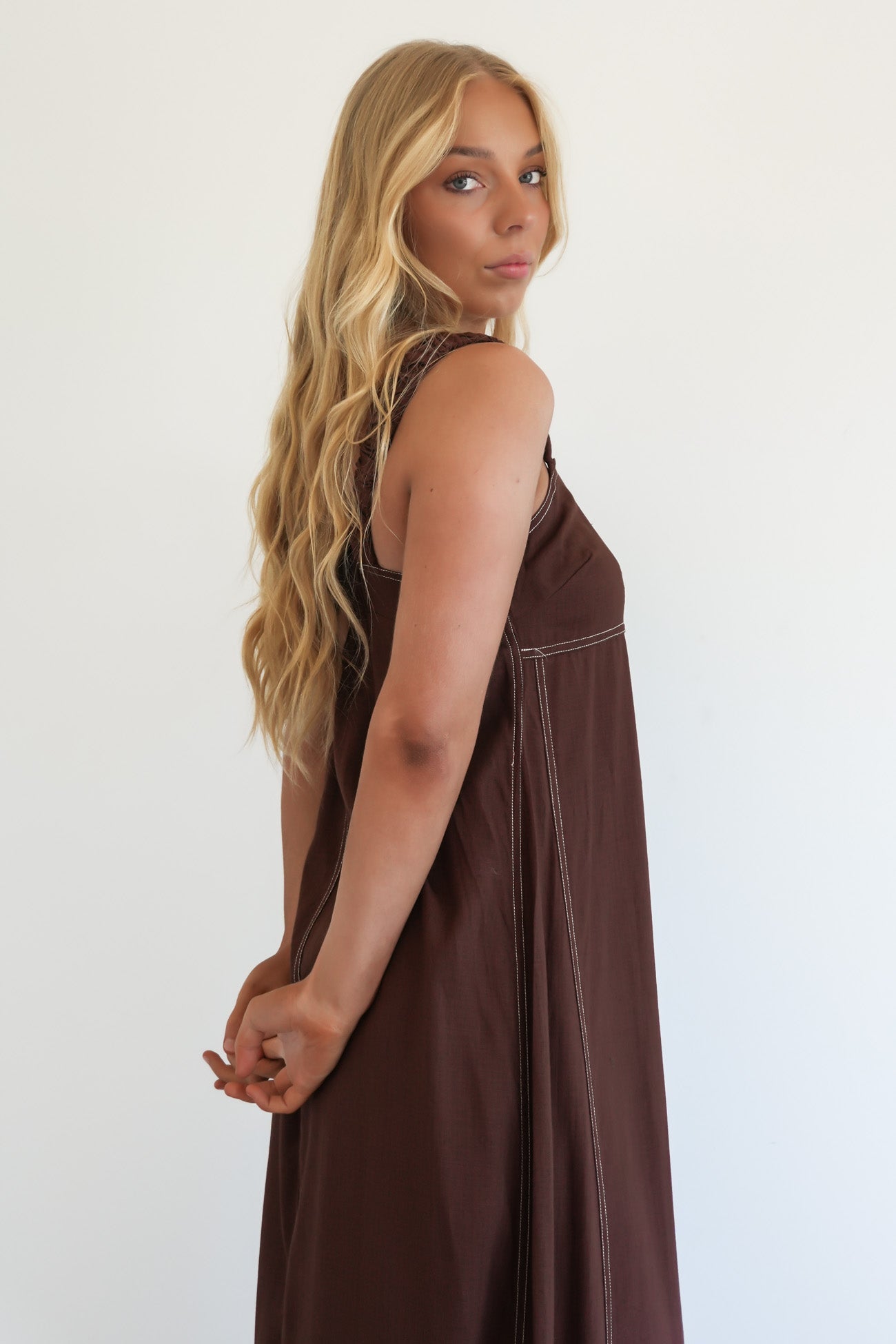 Misaki Midi Dress Chocolate