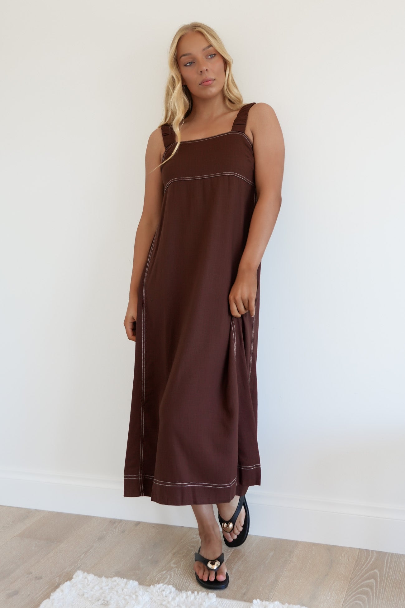 Misaki Midi Dress Chocolate