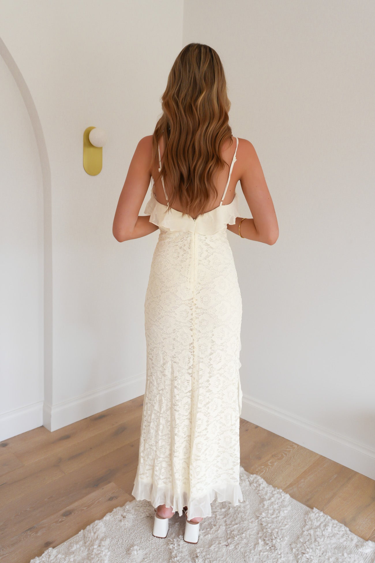 Mitchell Lace Maxi Dress Cream