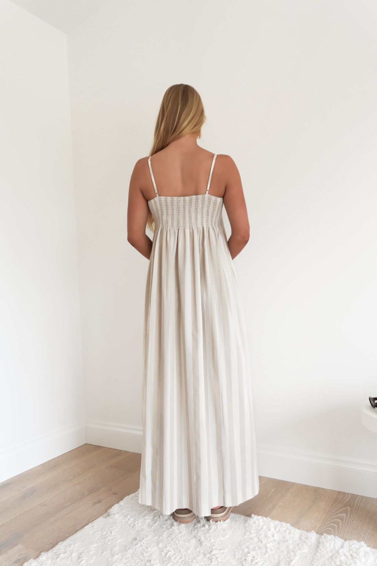 Molly Maxi Dress Beige Stripe