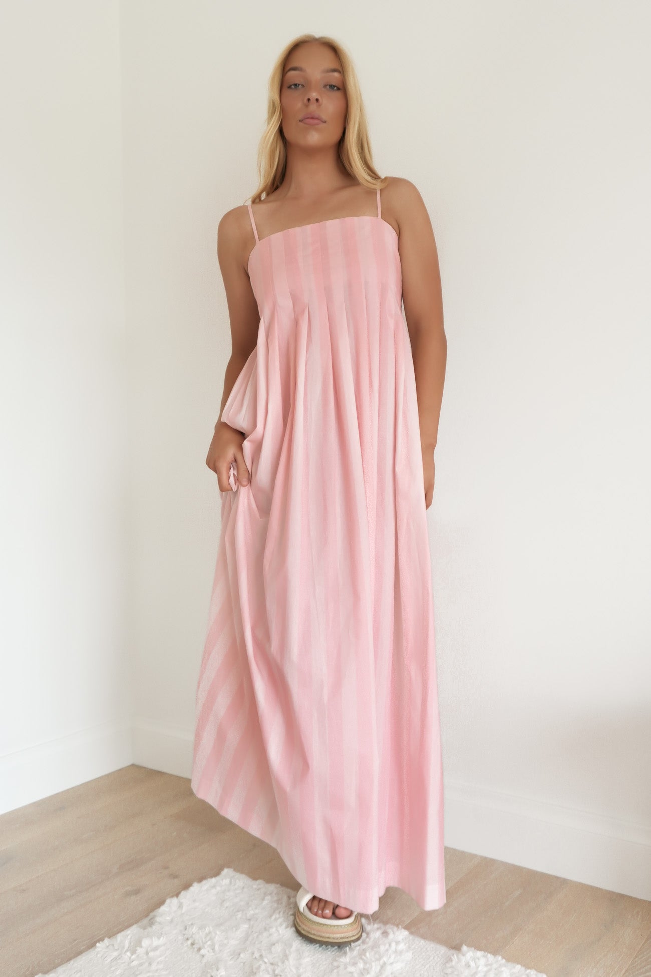 Molly Maxi Dress Pink Stripe