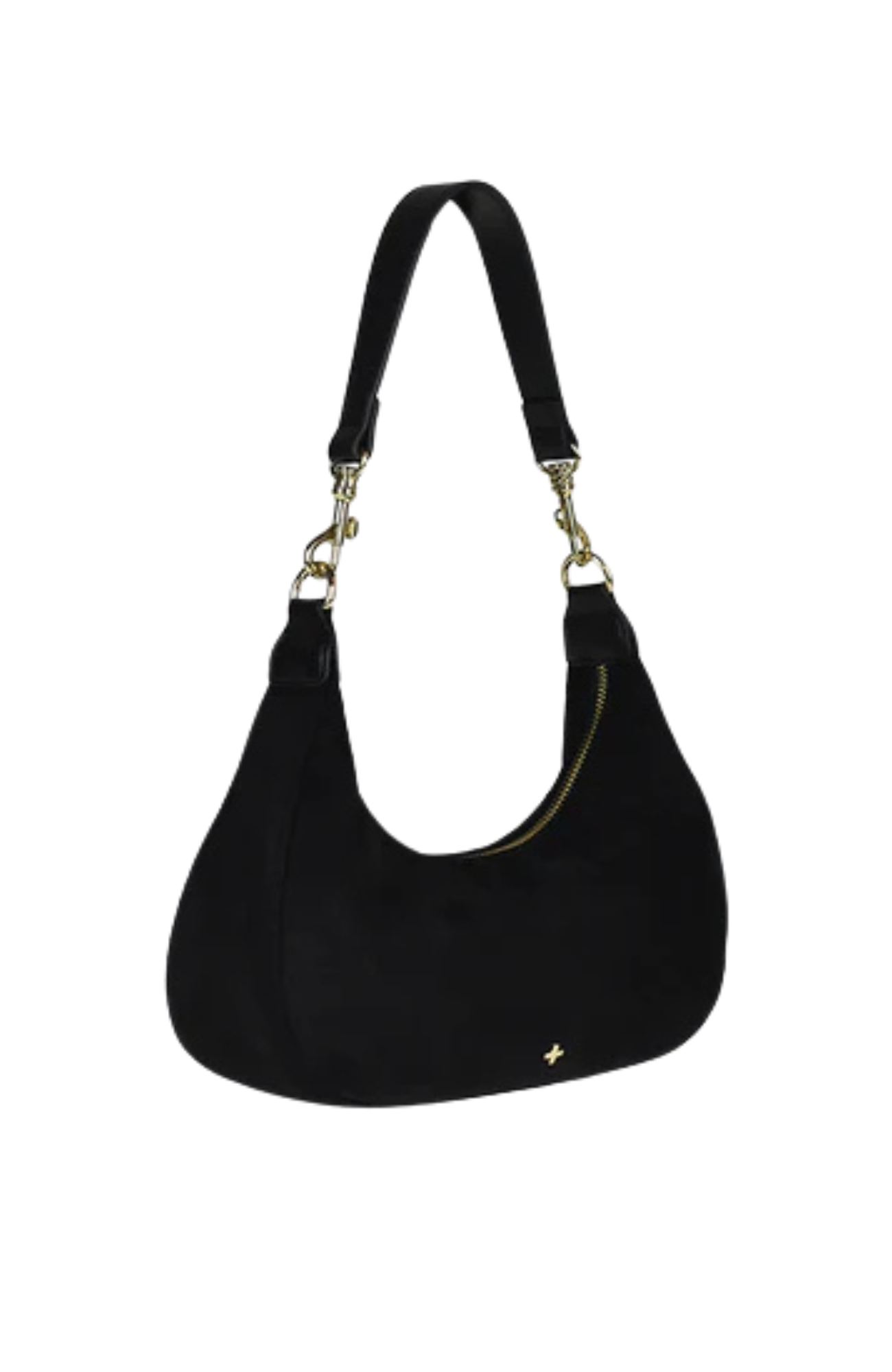 Munroe Bag Black Faux Suede Gold
