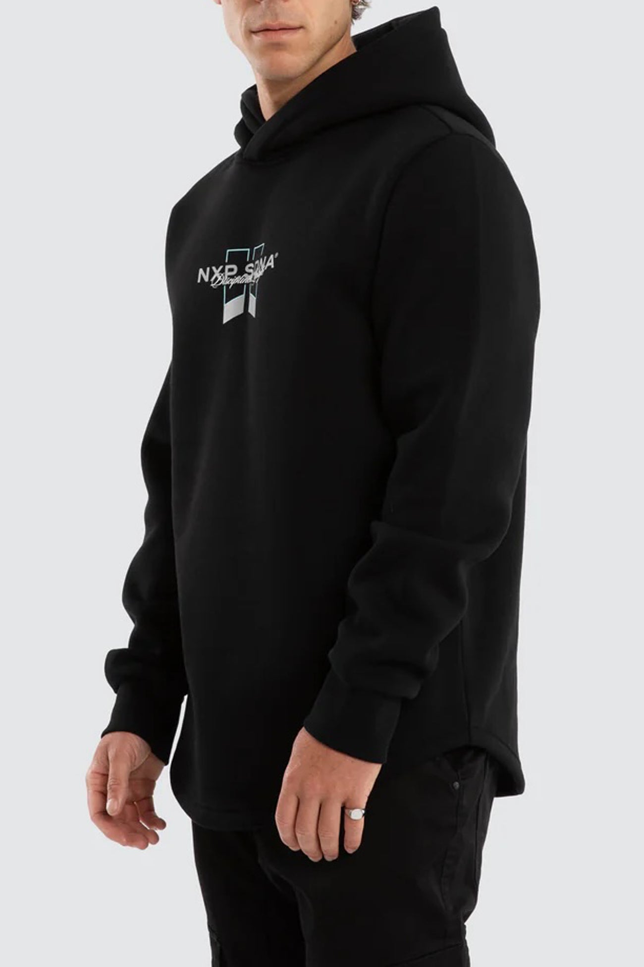 Zerkonia Dual Curved Hoodie Jet Black