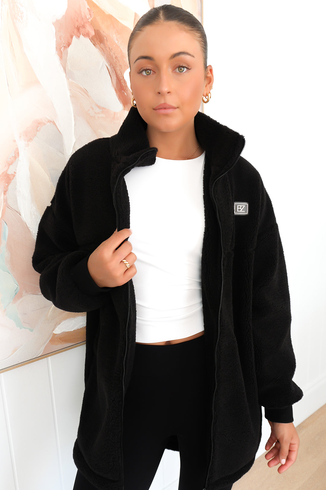 Nate Teddy Jacket Black