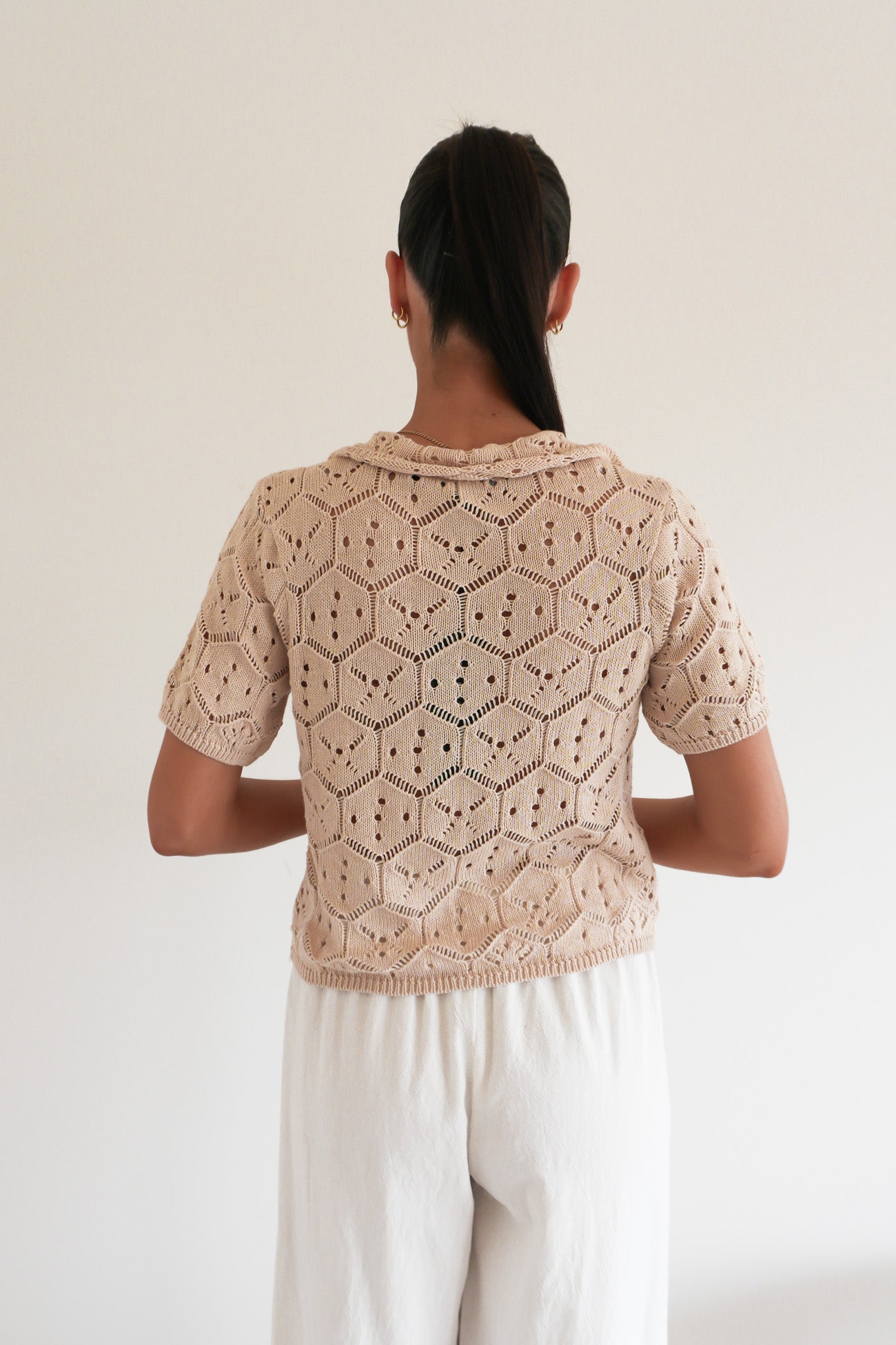 Nina Crochet Top Natural