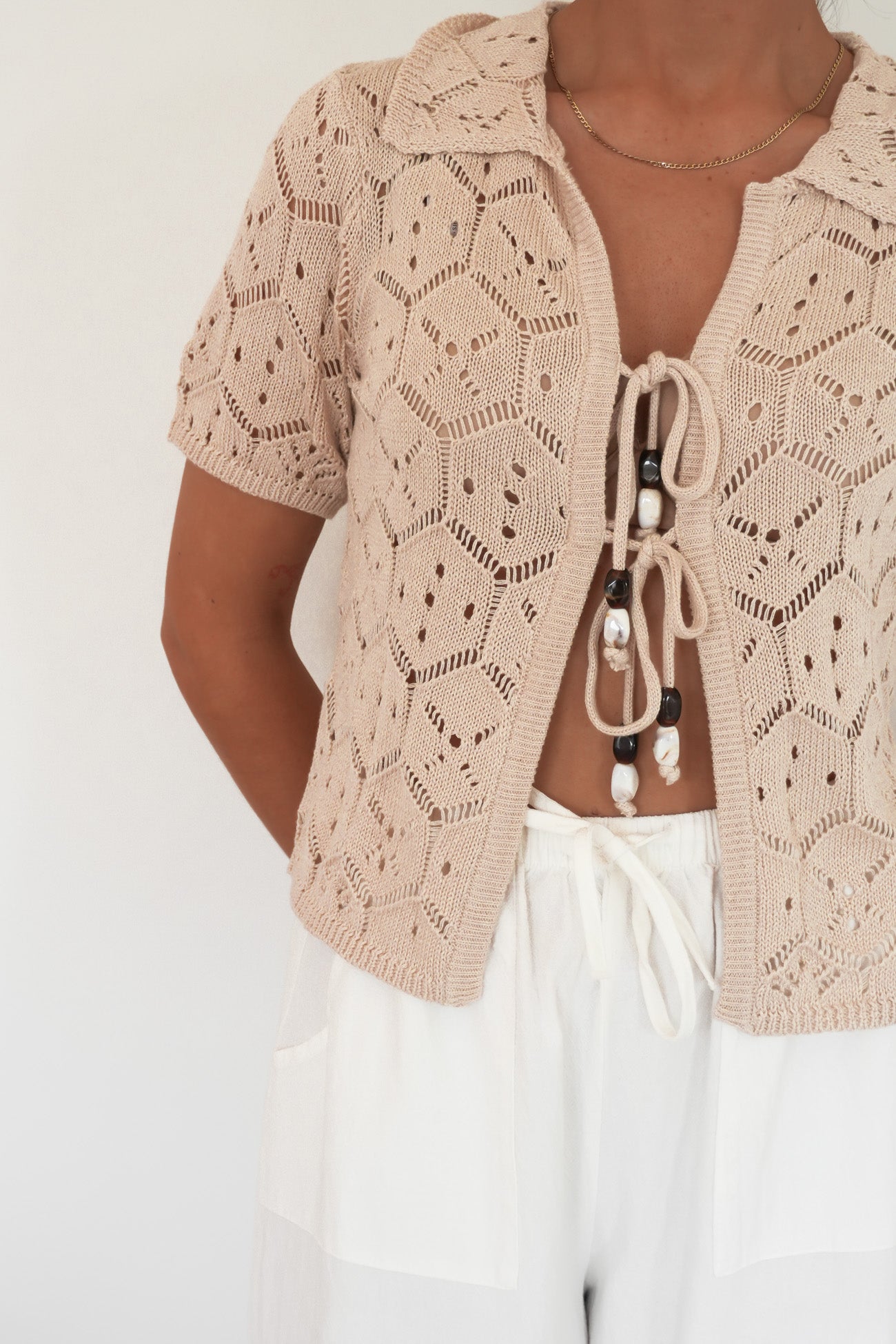 Nina Crochet Top Natural