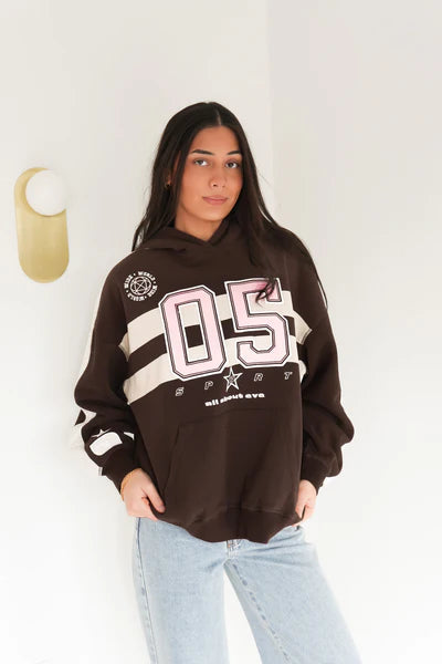 Ninety Five Relaxed Hoodie Brown