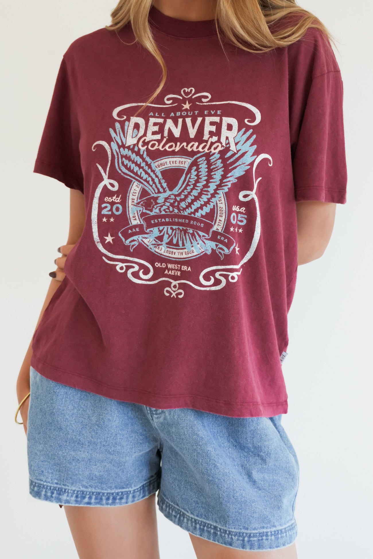 Old West Era Box Tee Wine