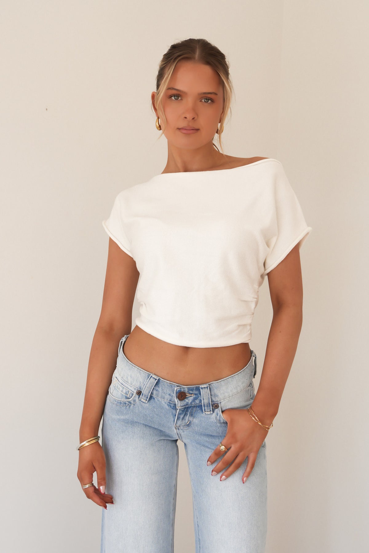 Orla Off The Shoulder Top Vintage White
