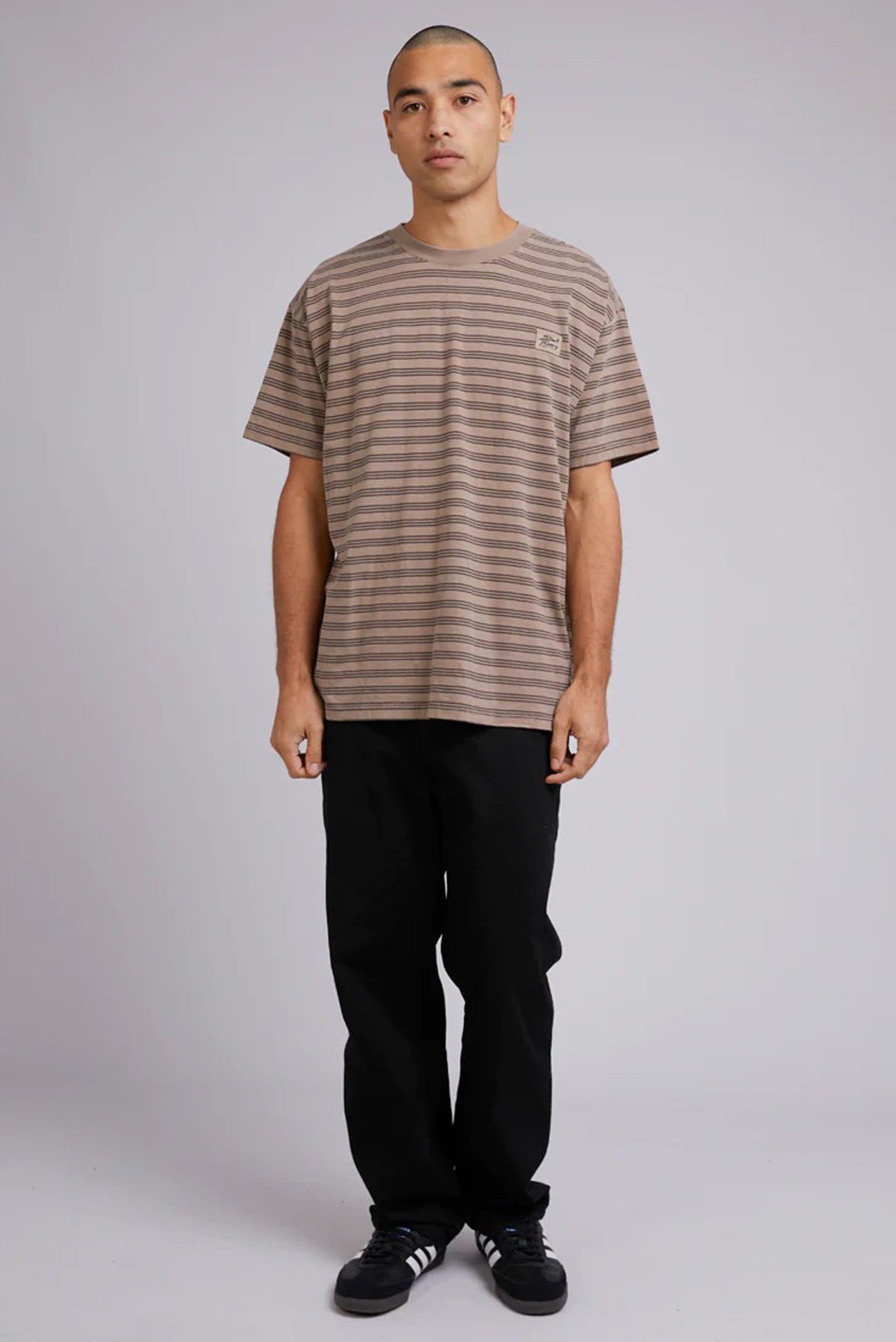 Overdyed Stripe Tee Mushroom