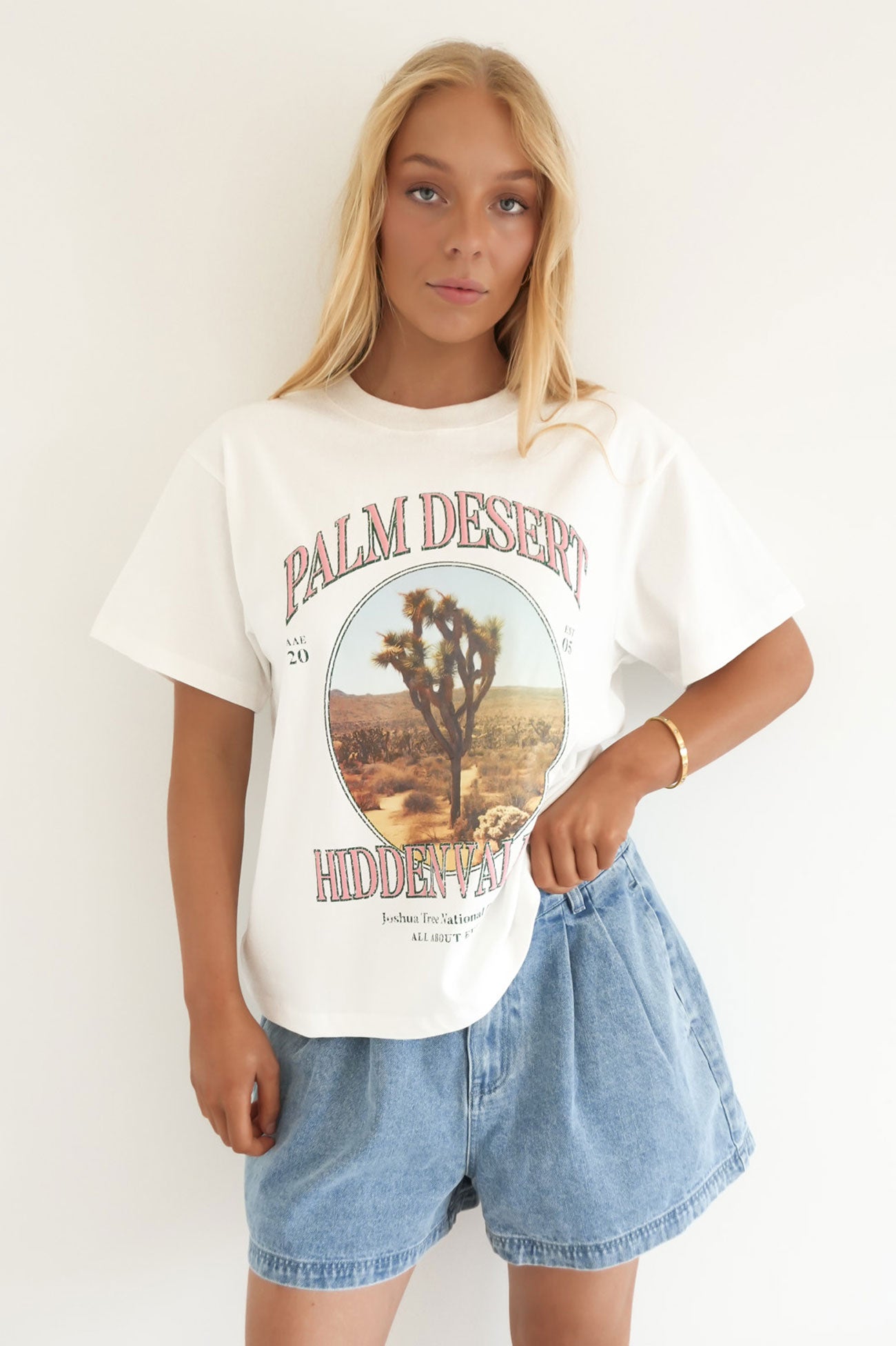 Palm Desert Box Tee Vintage White