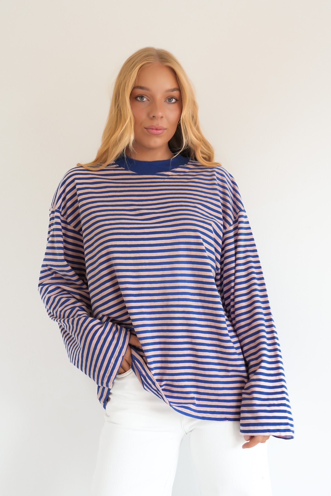 Paloma Long Sleeve Stripe Tee Blue