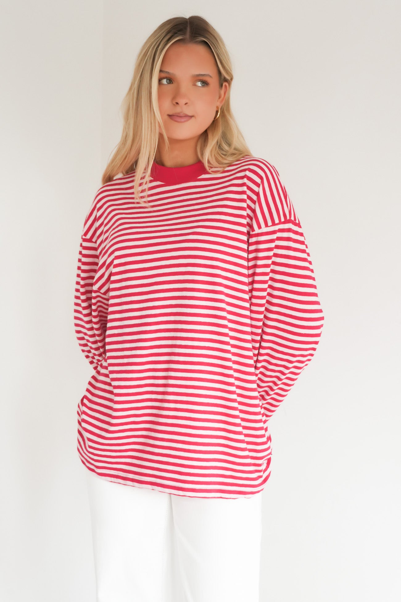Paloma Long Sleeve Stripe Tee Red