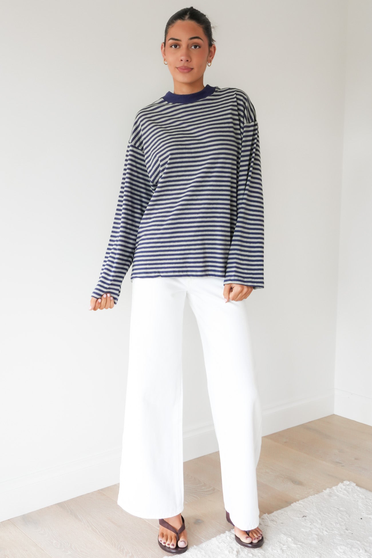 Paloma Long Sleeve Stripe Tee Sage