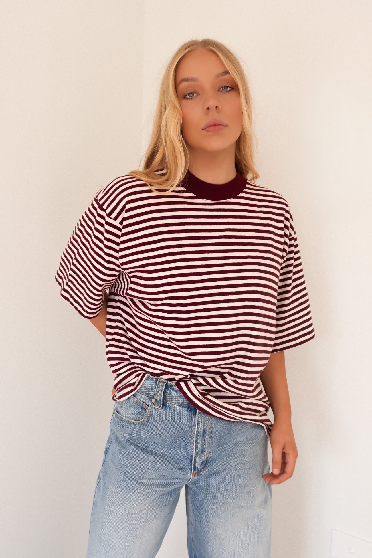 Paloma Oversized Stripe Tee Port