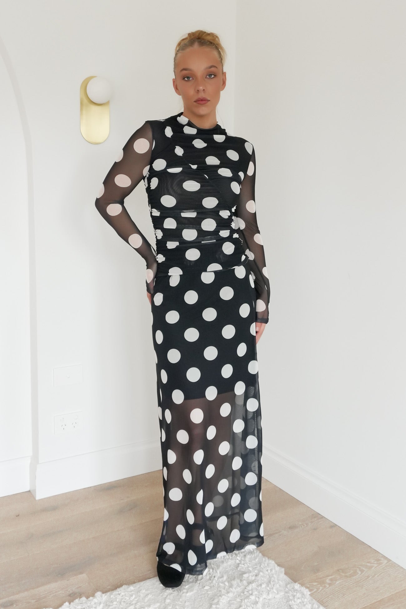 Pammie Seamed Mesh Top Spot