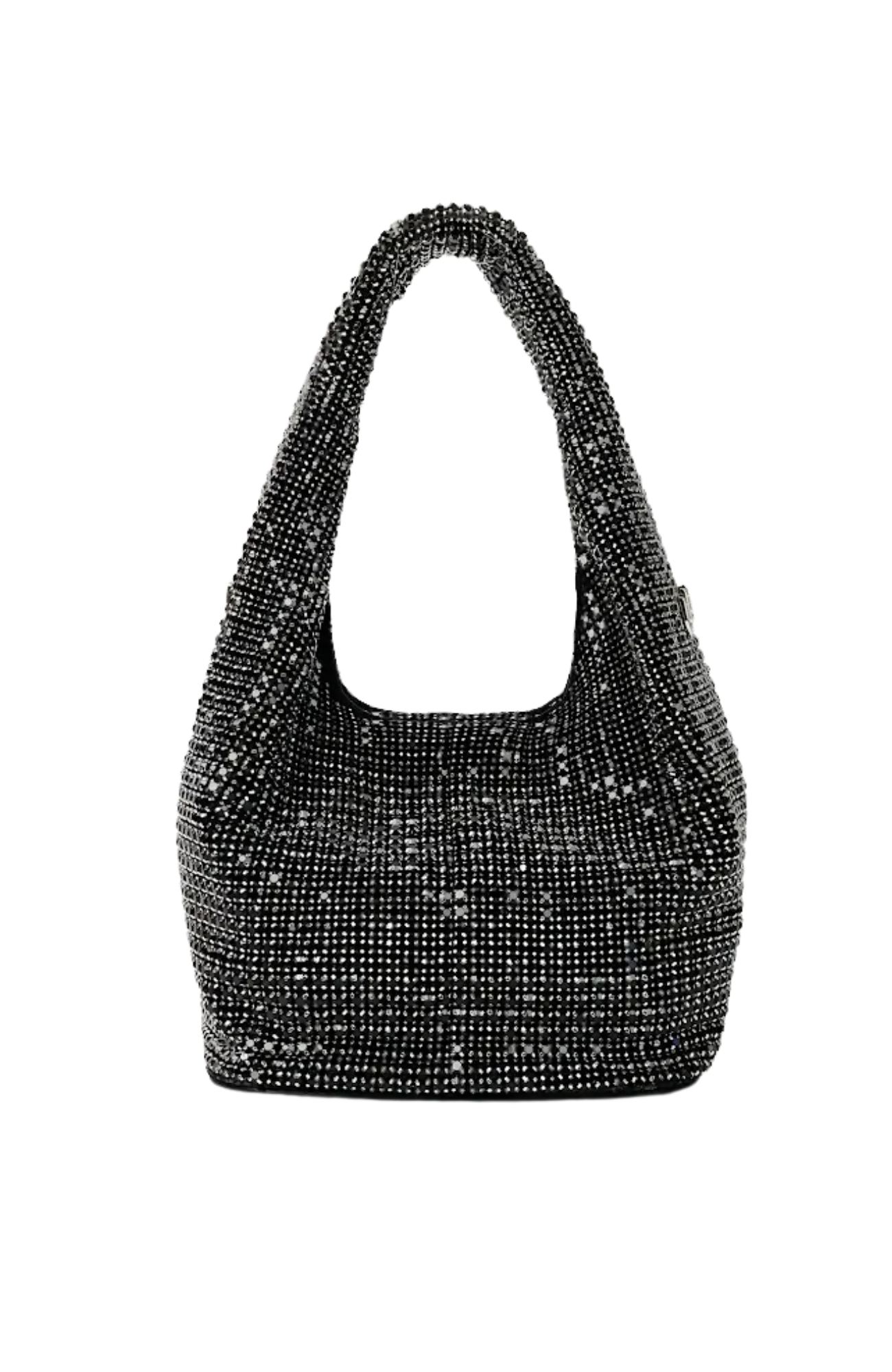 Paris Rhinestone Handbag Black