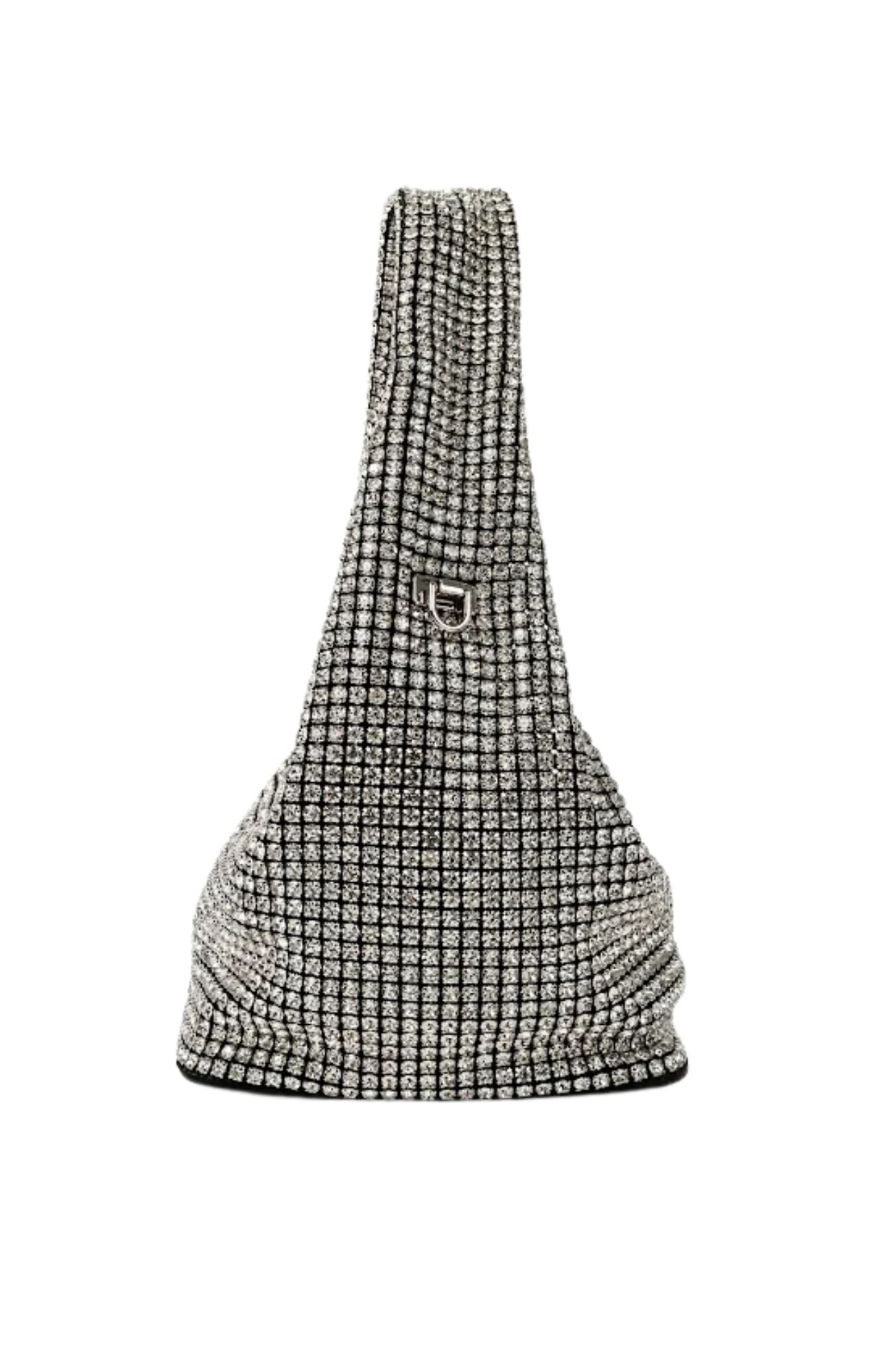 Paris Rhinestone Handbag Silver