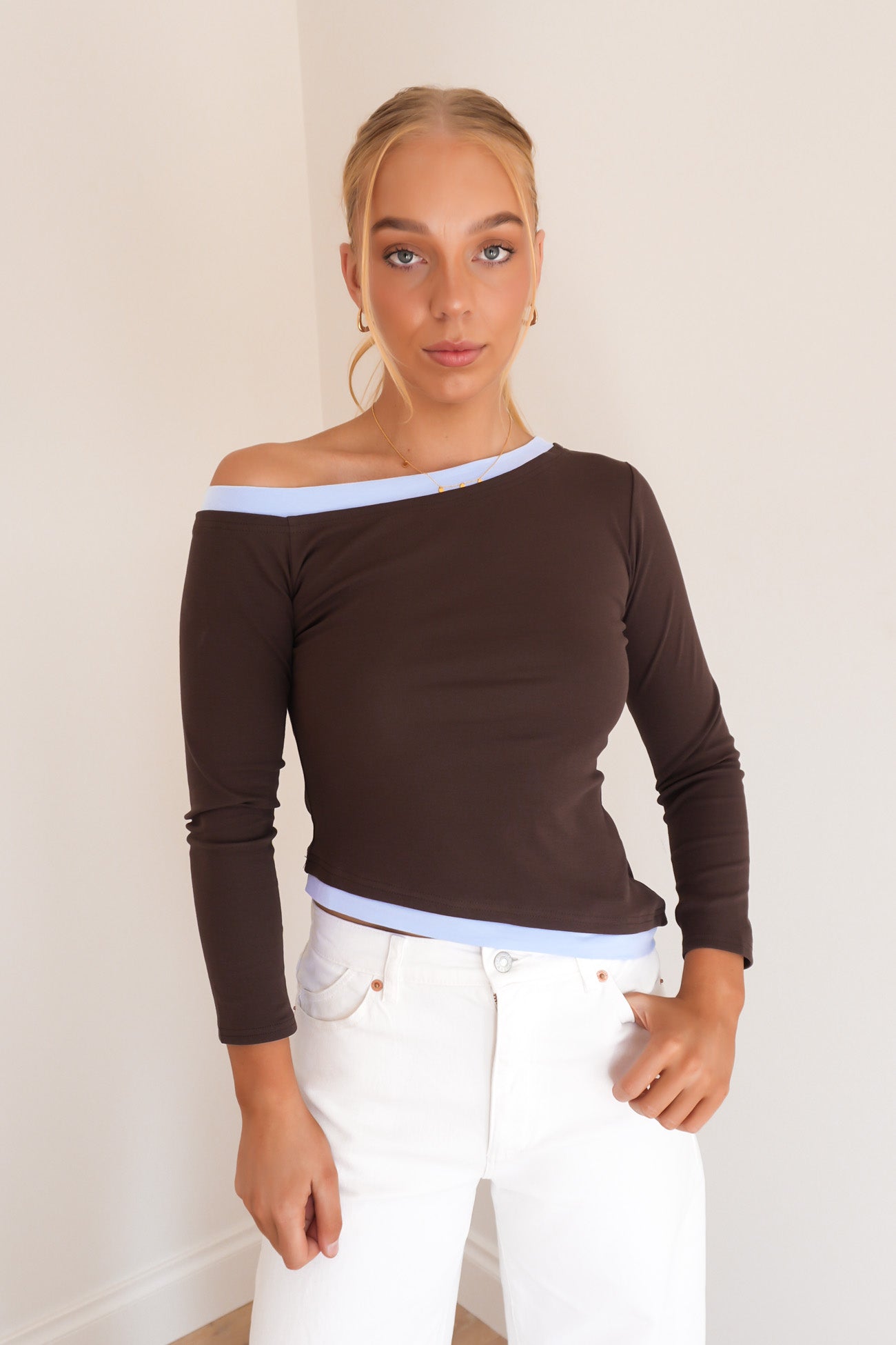 Pennie Long Sleeve Top Chocolate