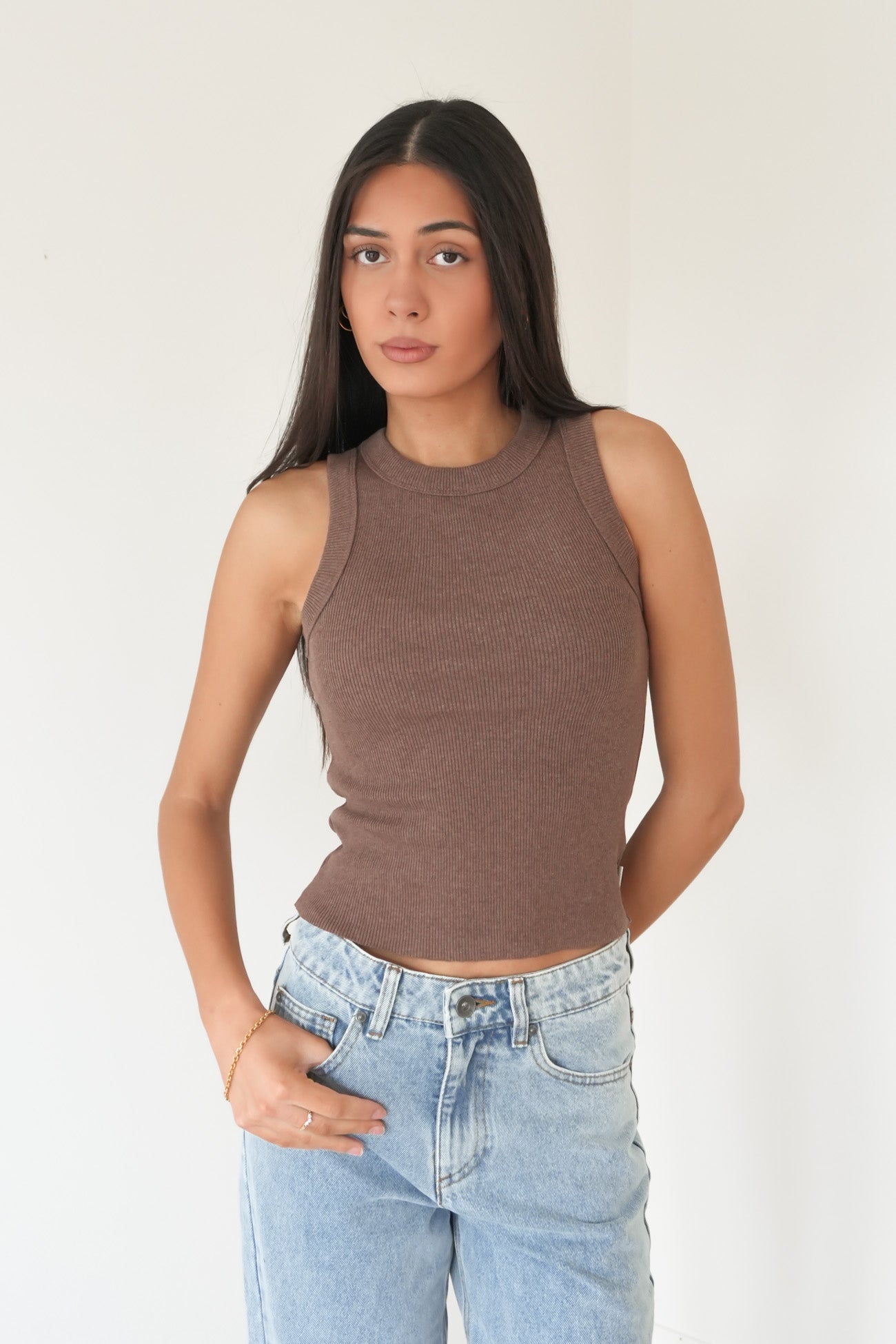 Pia Tank Brown