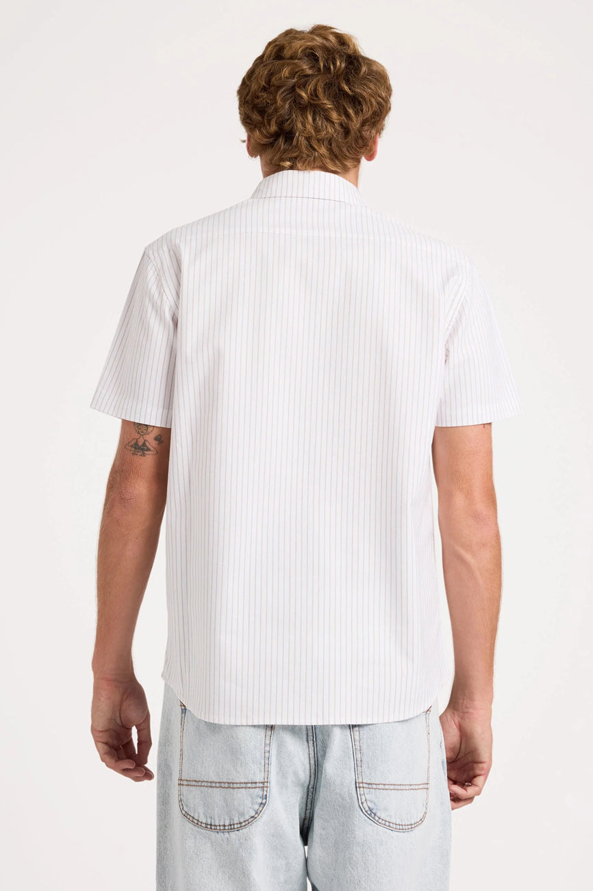 Pinstripe Short Sleeve Shirt Gold