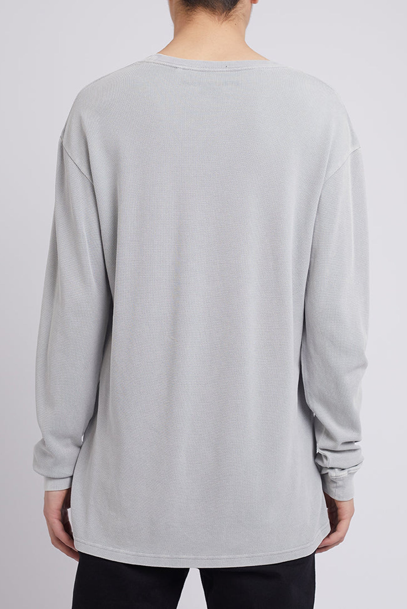 Pique Long Sleeve Tee Grey