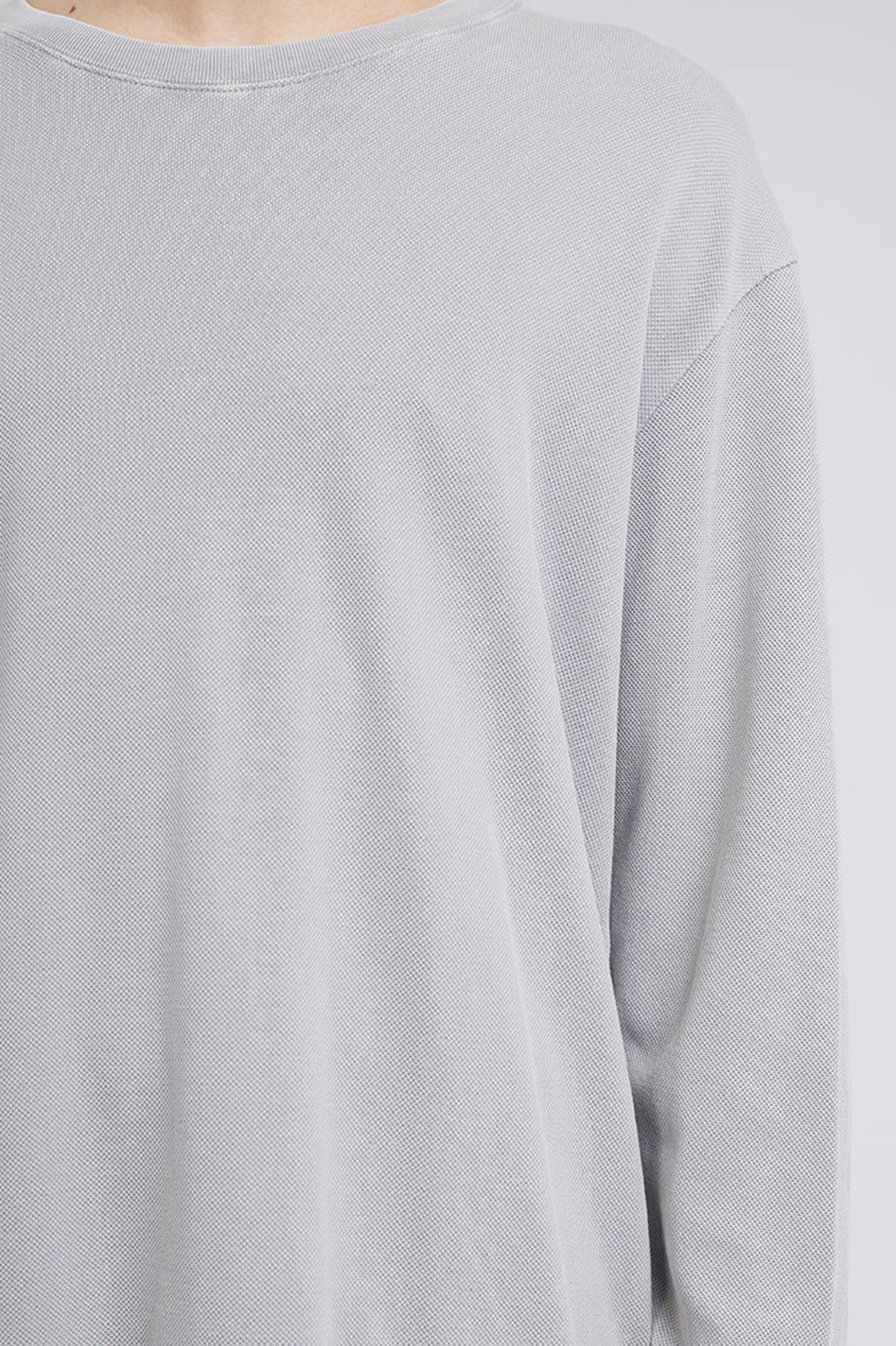 Pique Long Sleeve Tee Grey