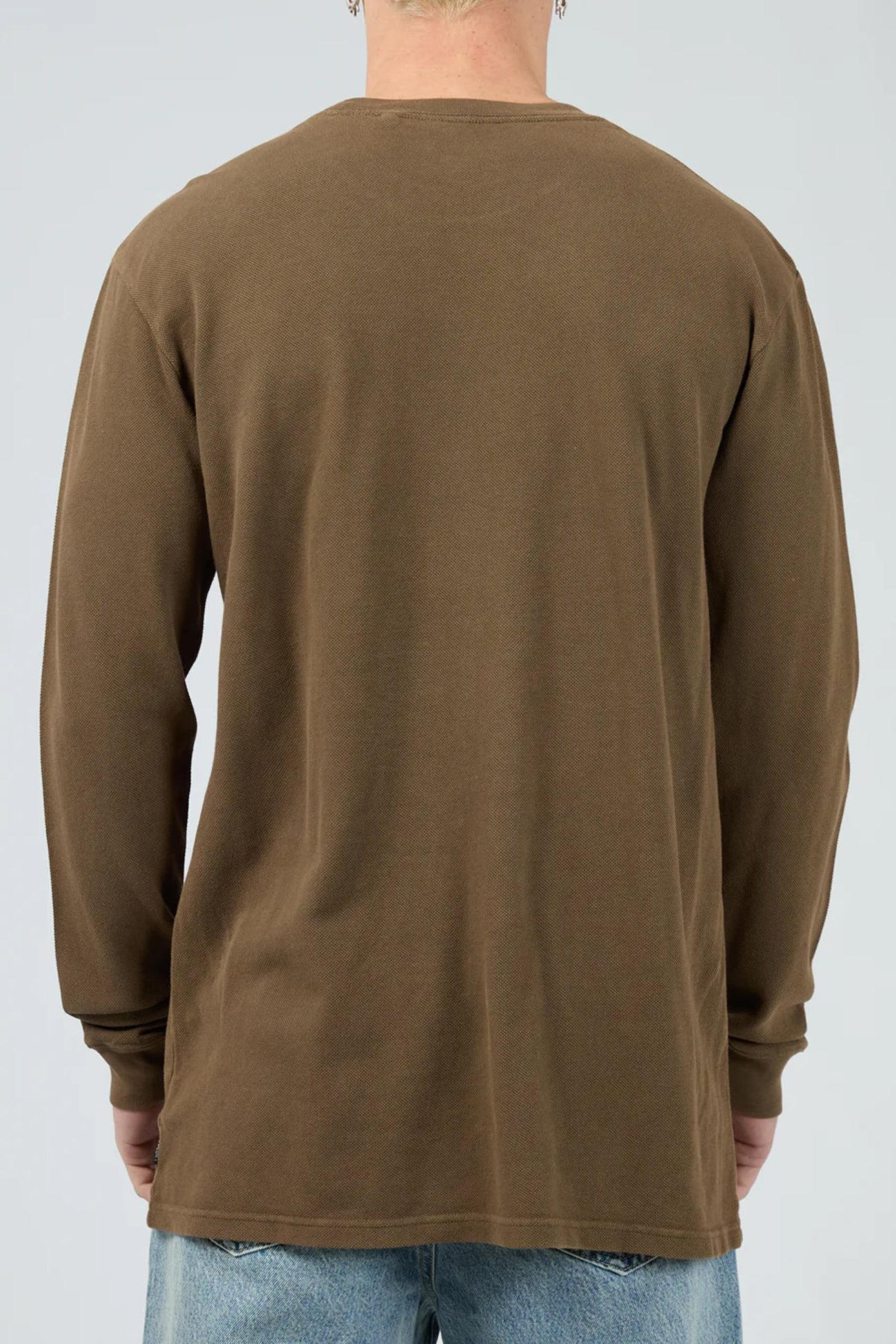 Pique Long Sleeve Tee Khaki