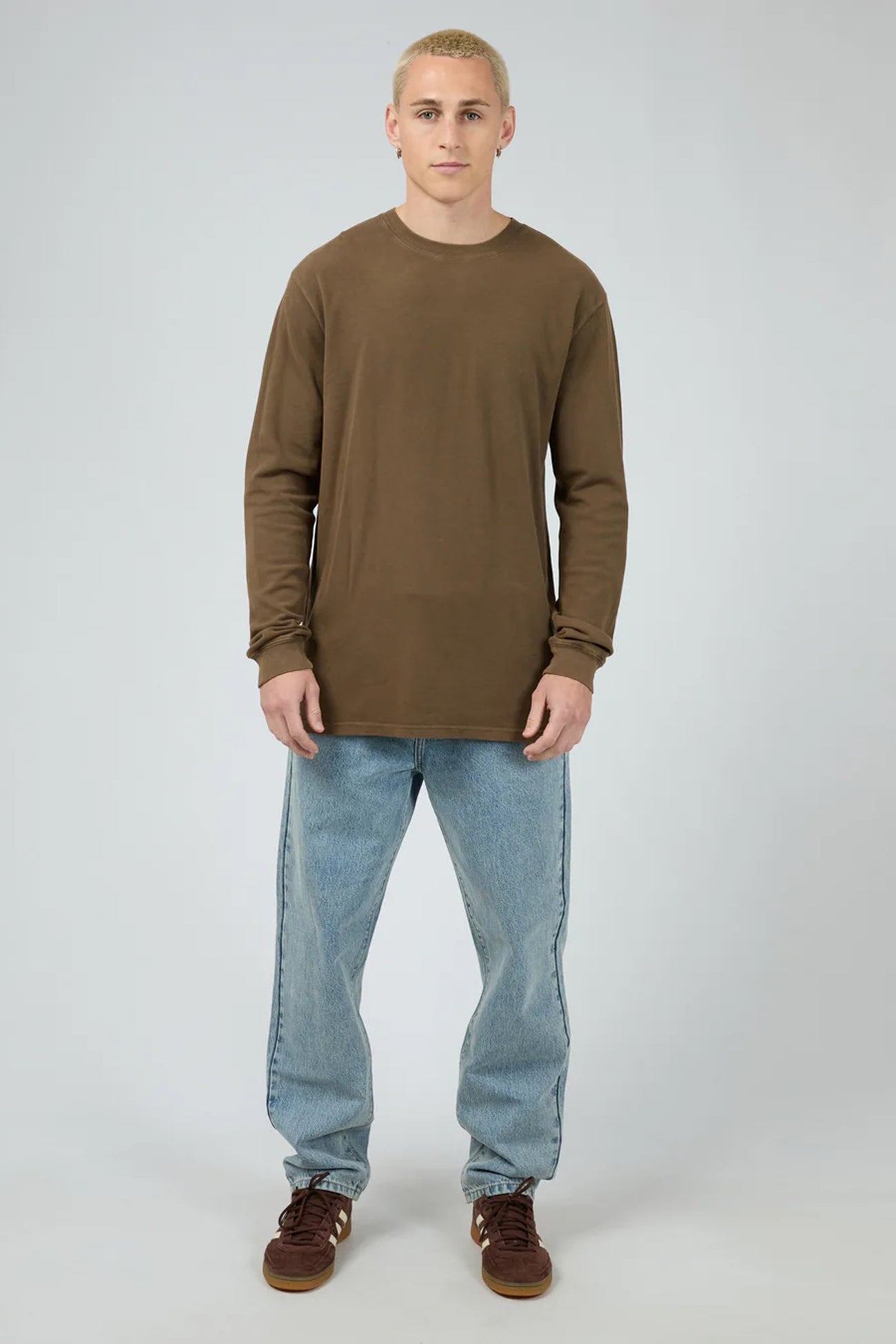 Pique Long Sleeve Tee Khaki
