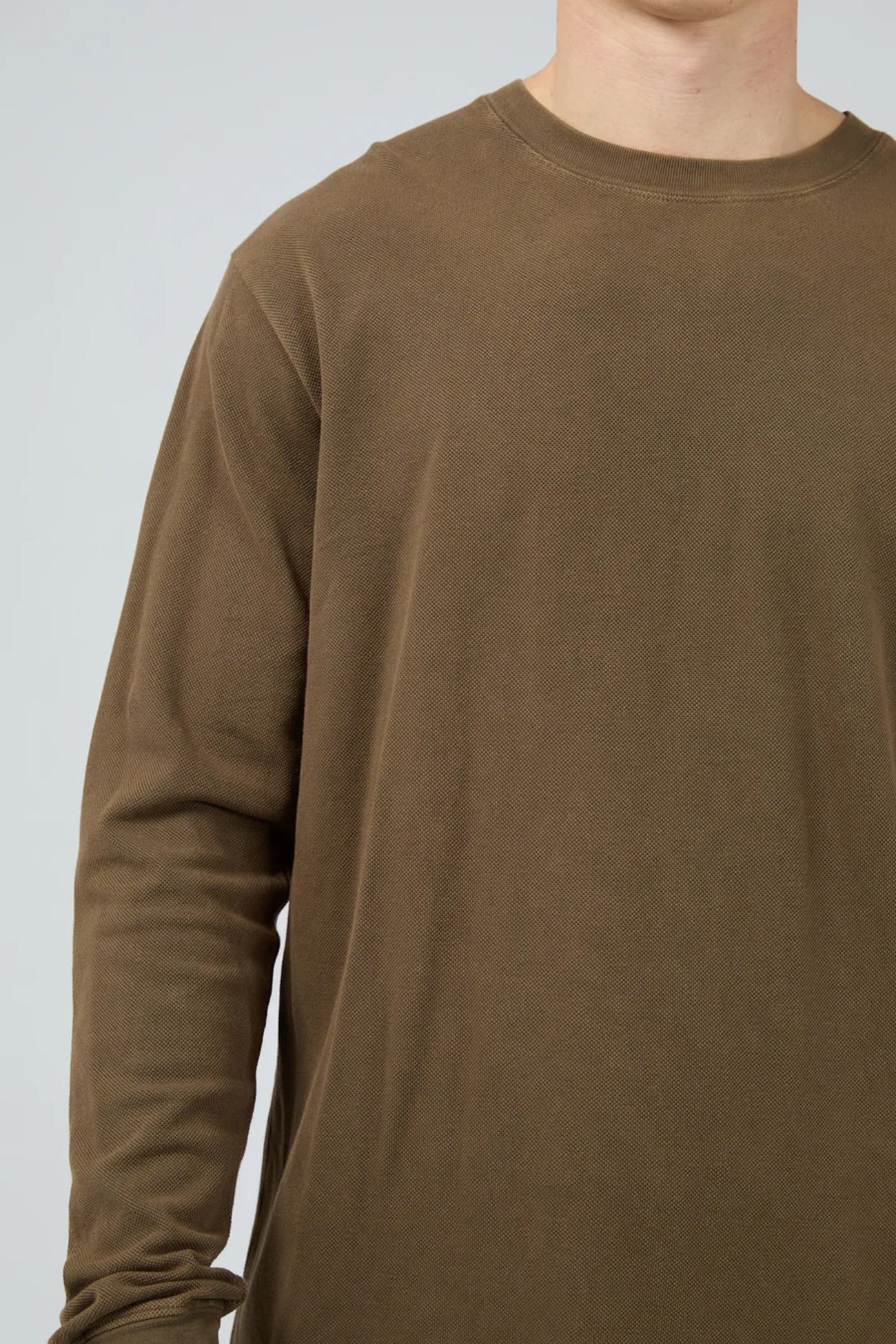 Pique Long Sleeve Tee Khaki