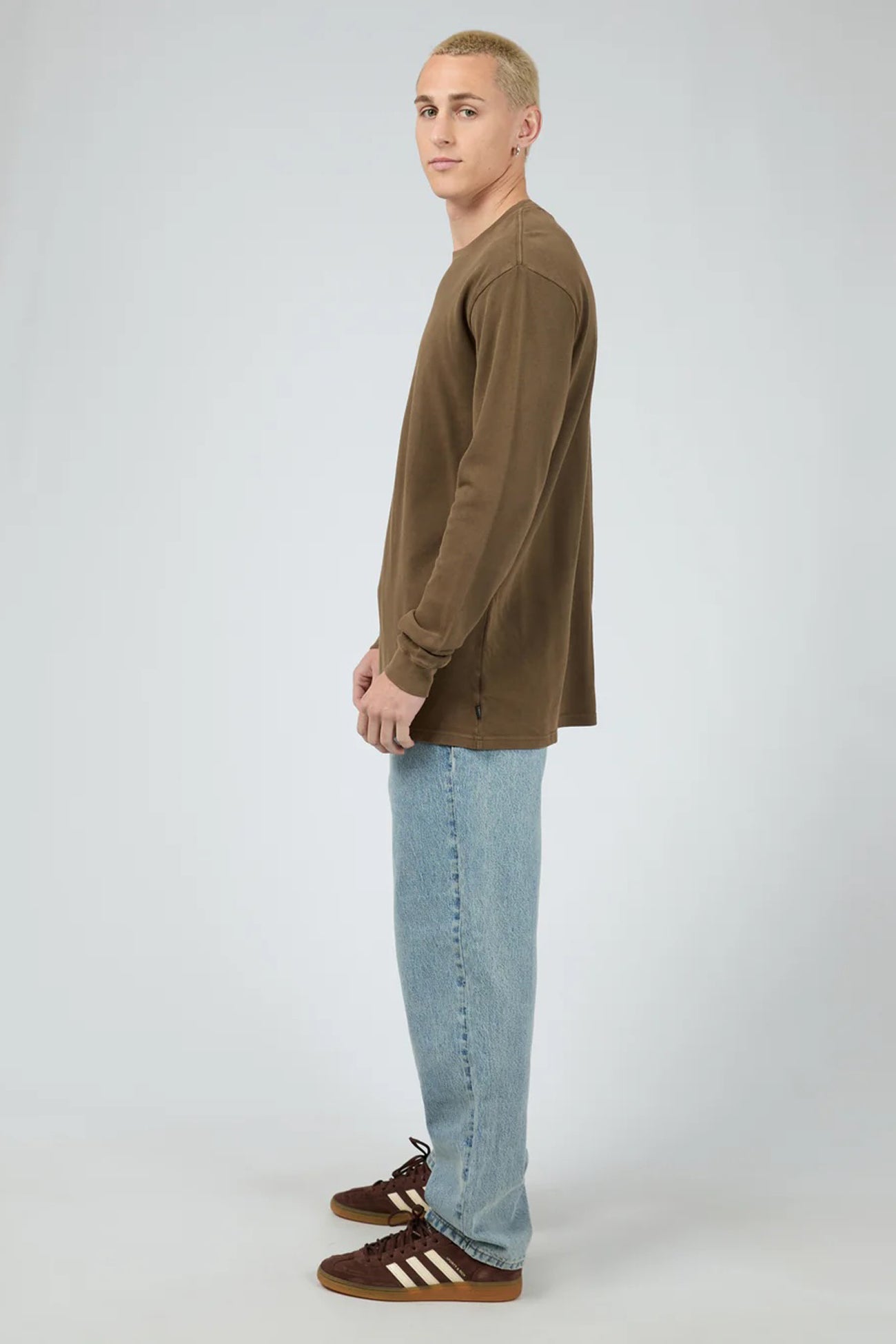 Pique Long Sleeve Tee Khaki