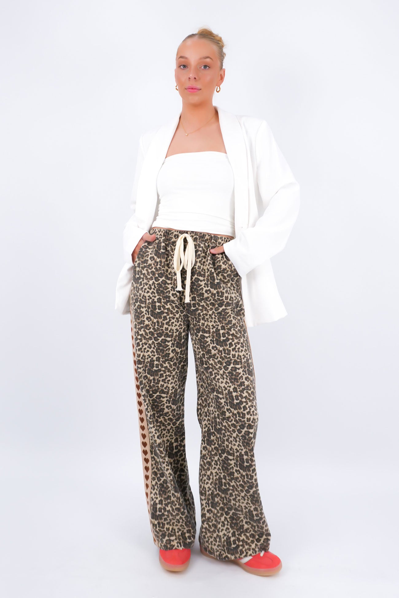 Portland Denim Pant Leopard Hearts