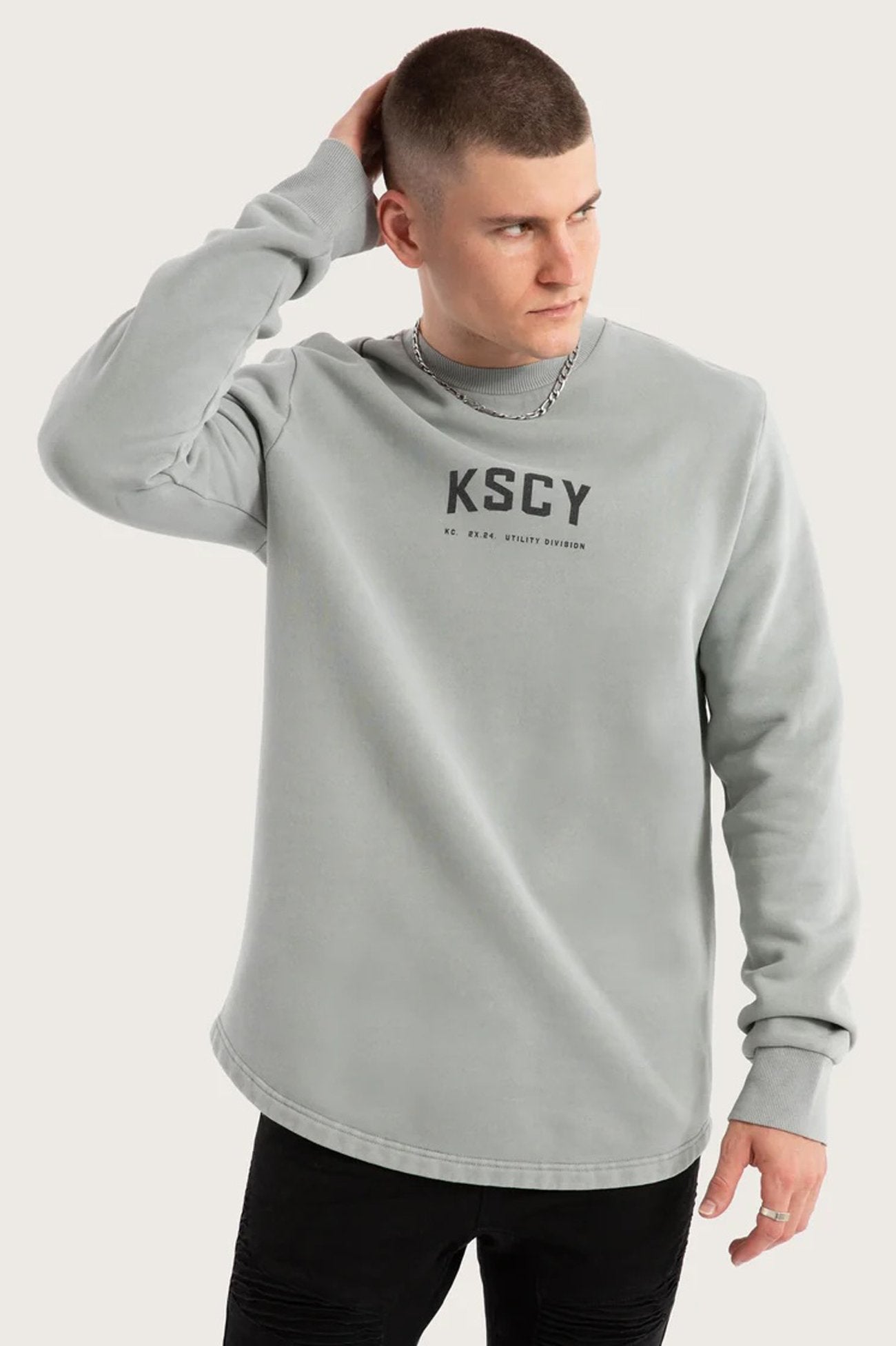 Protocol Dual Curved Sweater Pigment Limestone