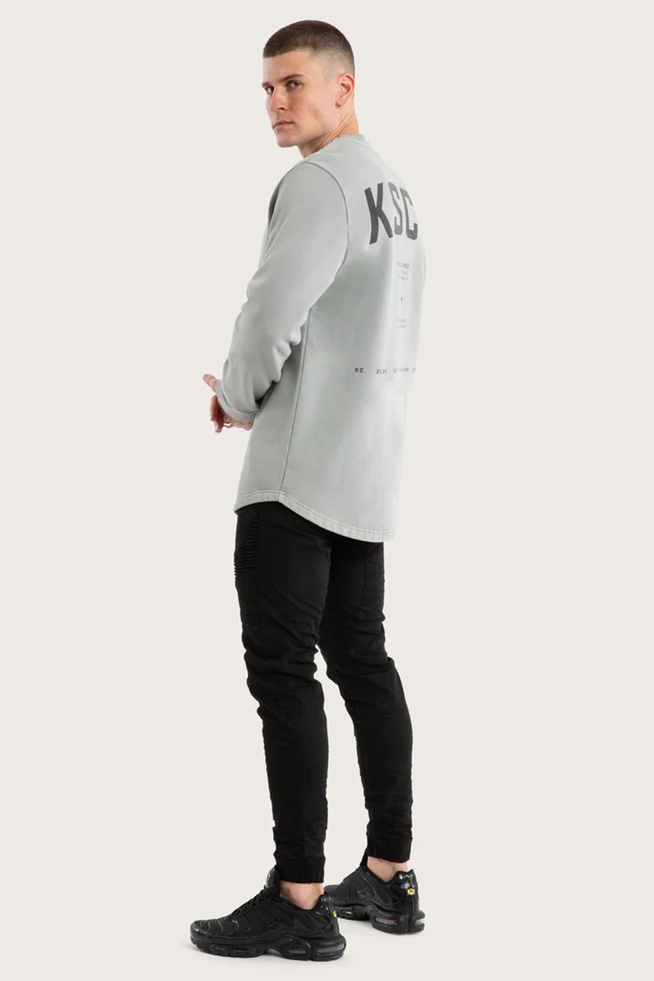 Protocol Dual Curved Sweater Pigment Limestone