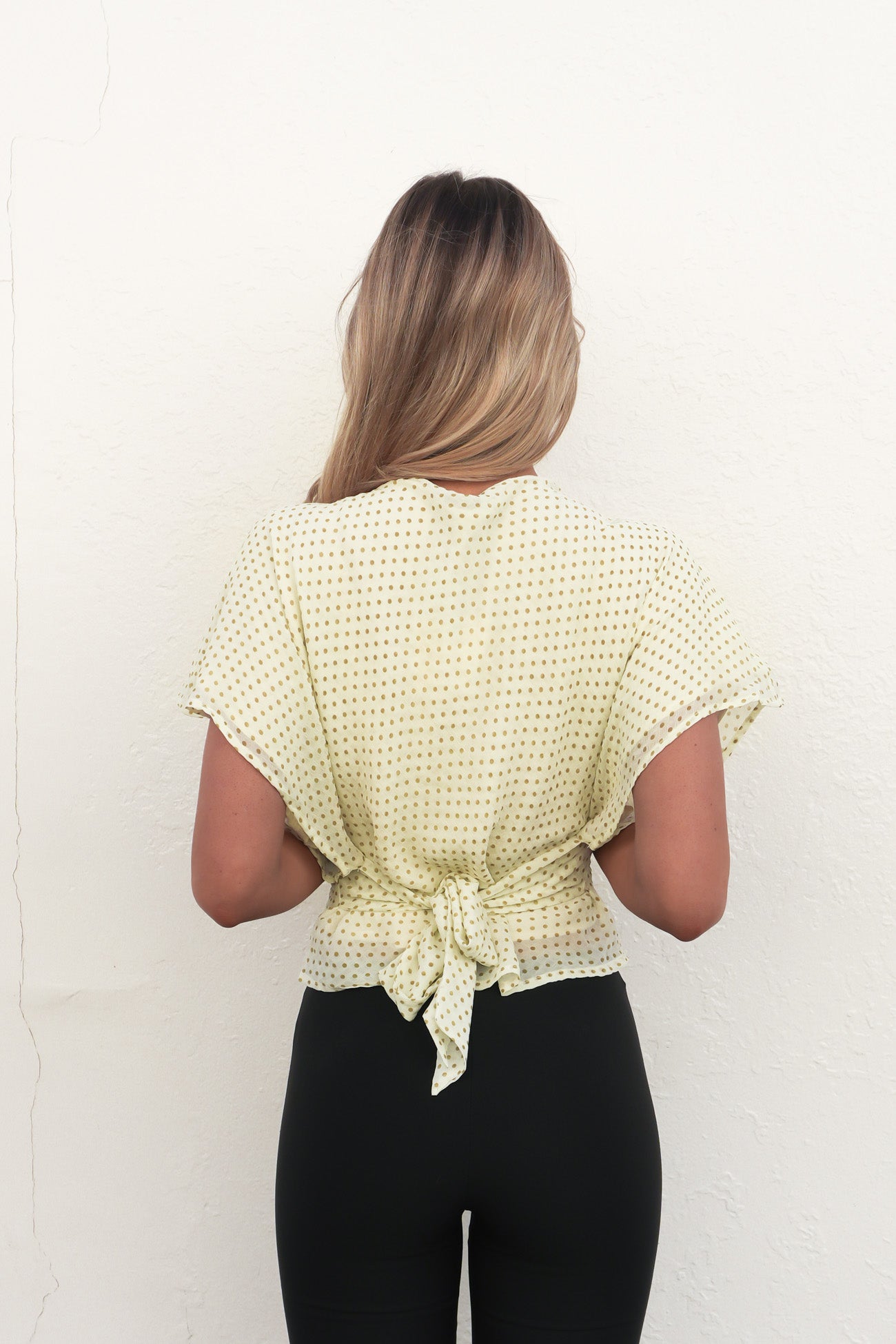 Prue Top Yellow Polka Dot