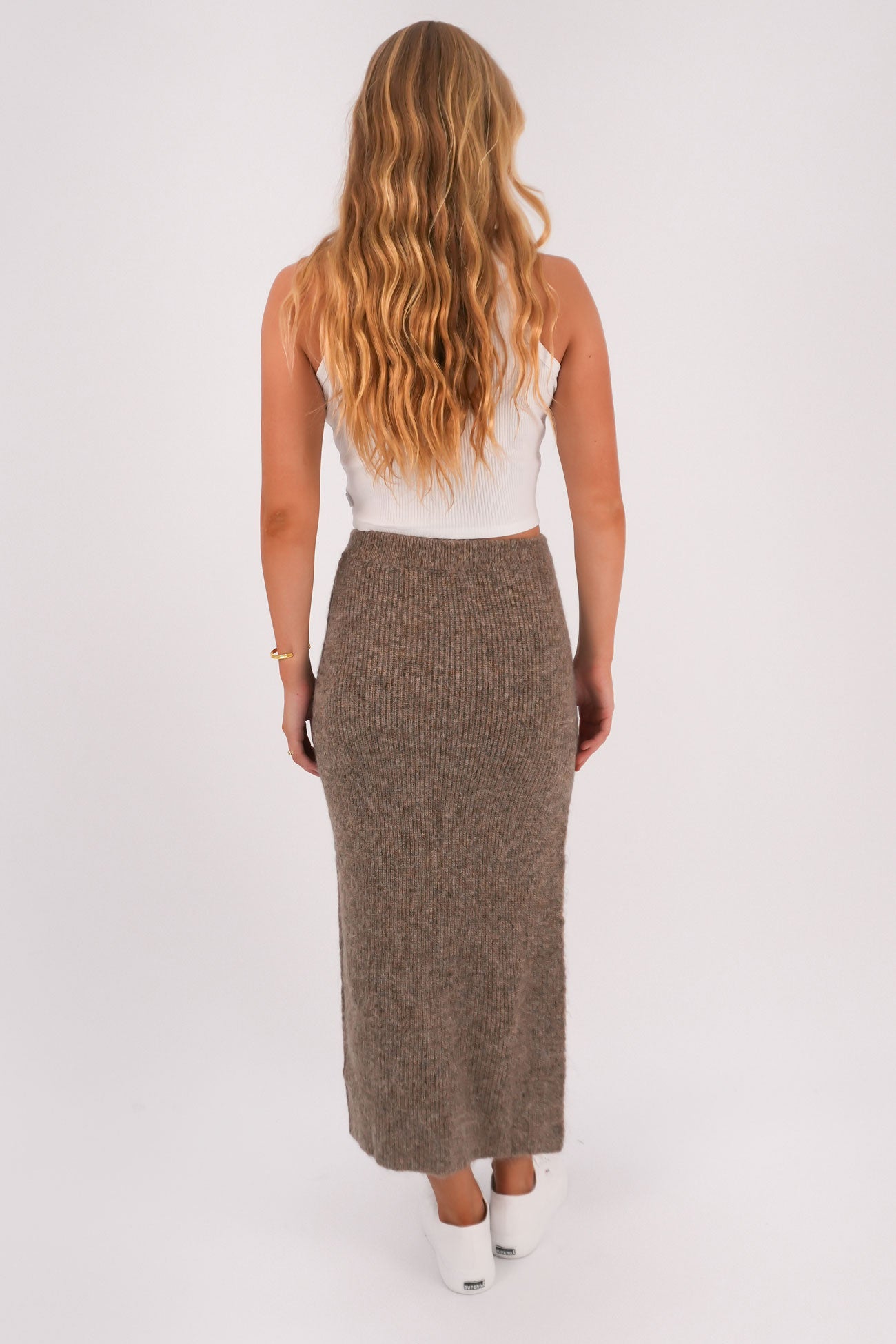 Quinn Knit Midi Skirt Oatmeal
