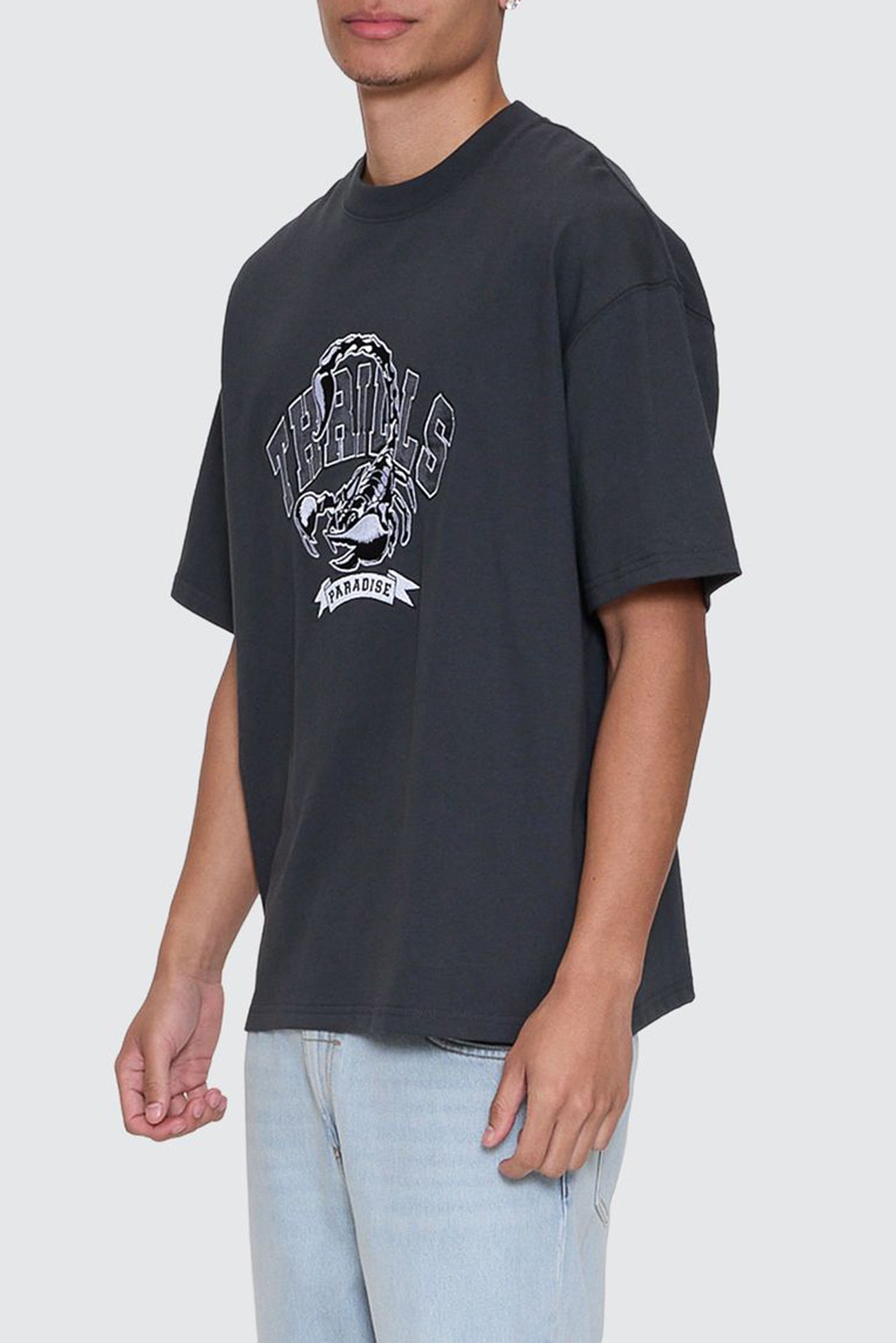 Sting Of Defeat Box Fit Oversize Tee Carbon
