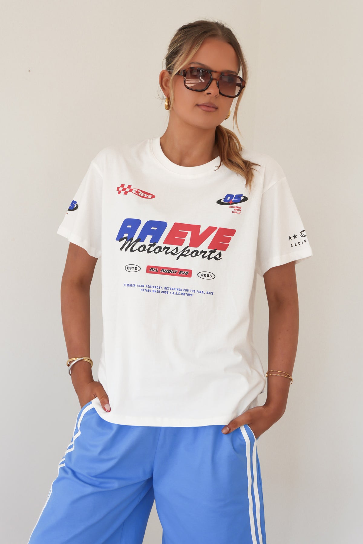 Race Day Relaxed Tee Vintage White