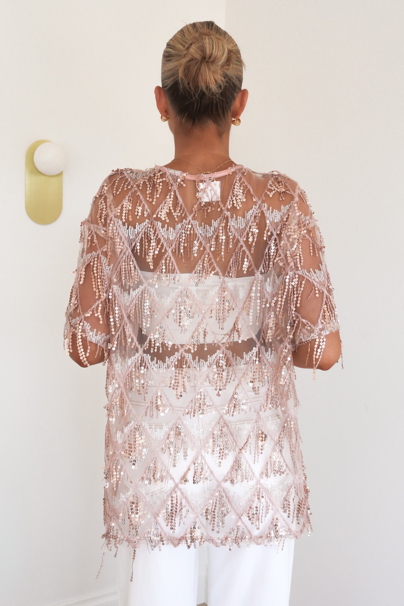 Raven Sequin Tee Pink