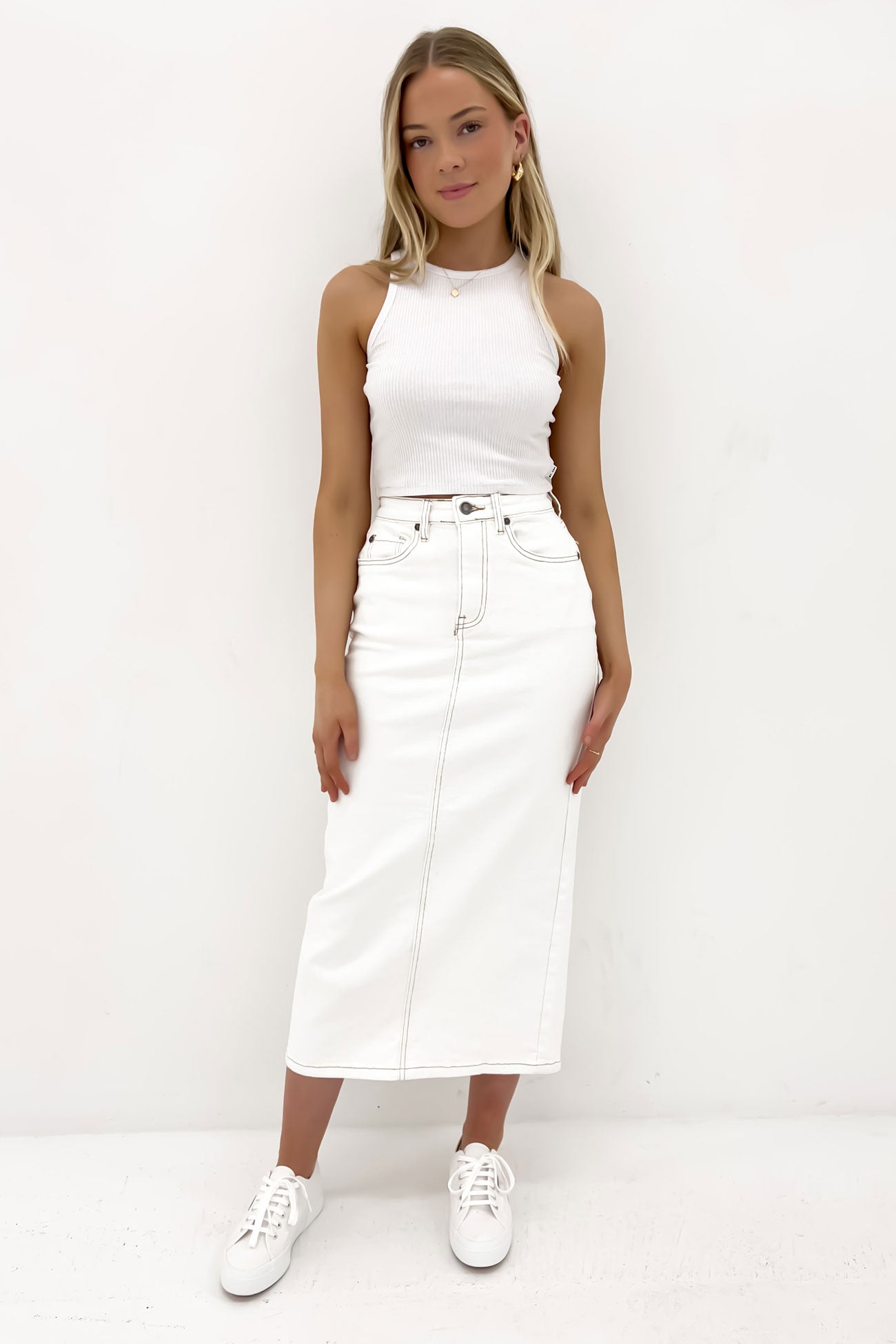 Ray Comfort Maxi Skirt Vintage White