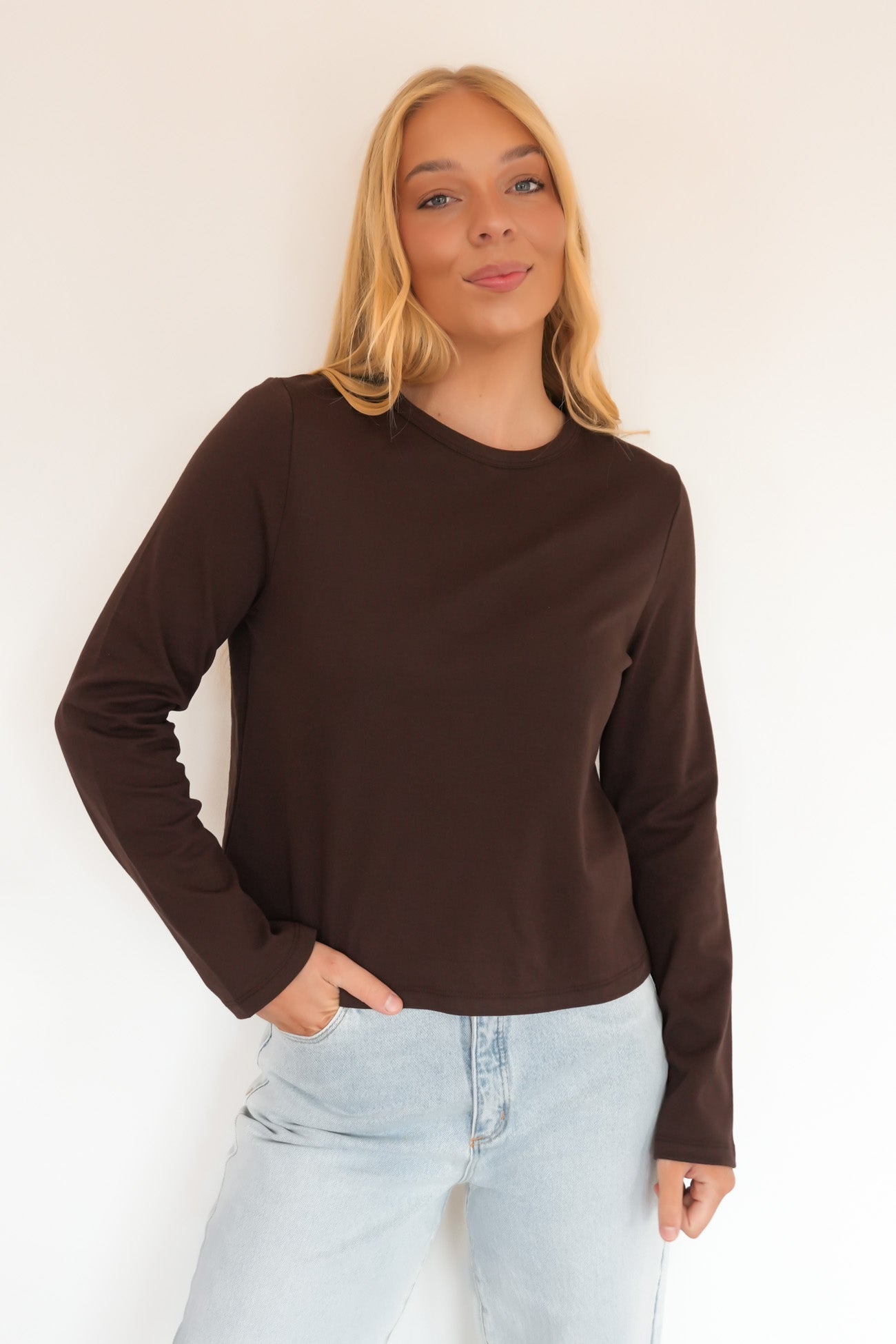 Regular Long Sleeve Tee Chocolate