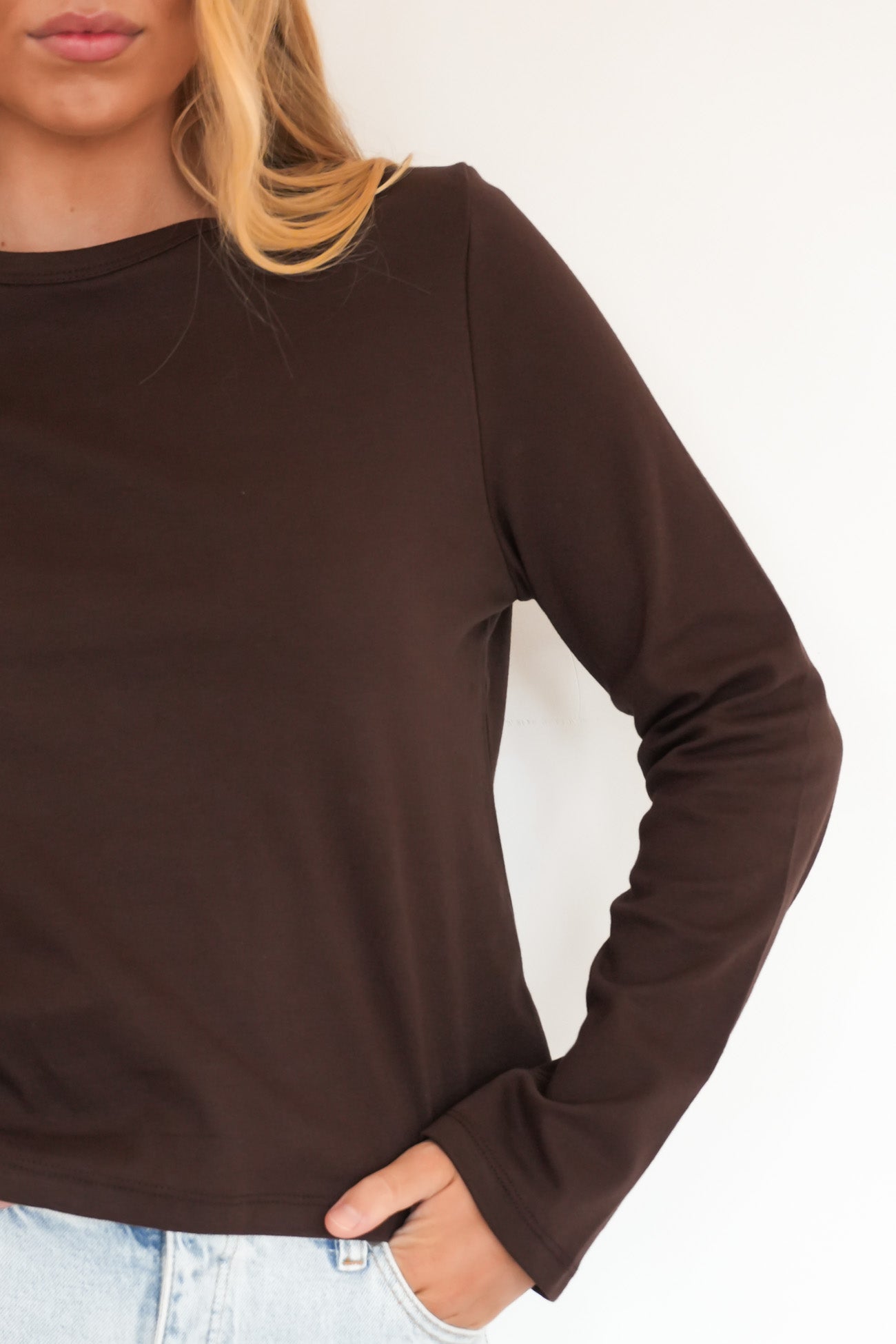 Regular Long Sleeve Tee Chocolate