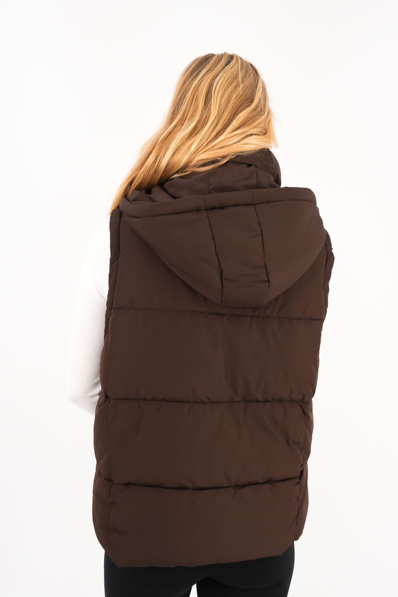 Remi Luxe Puffer Vest Brown