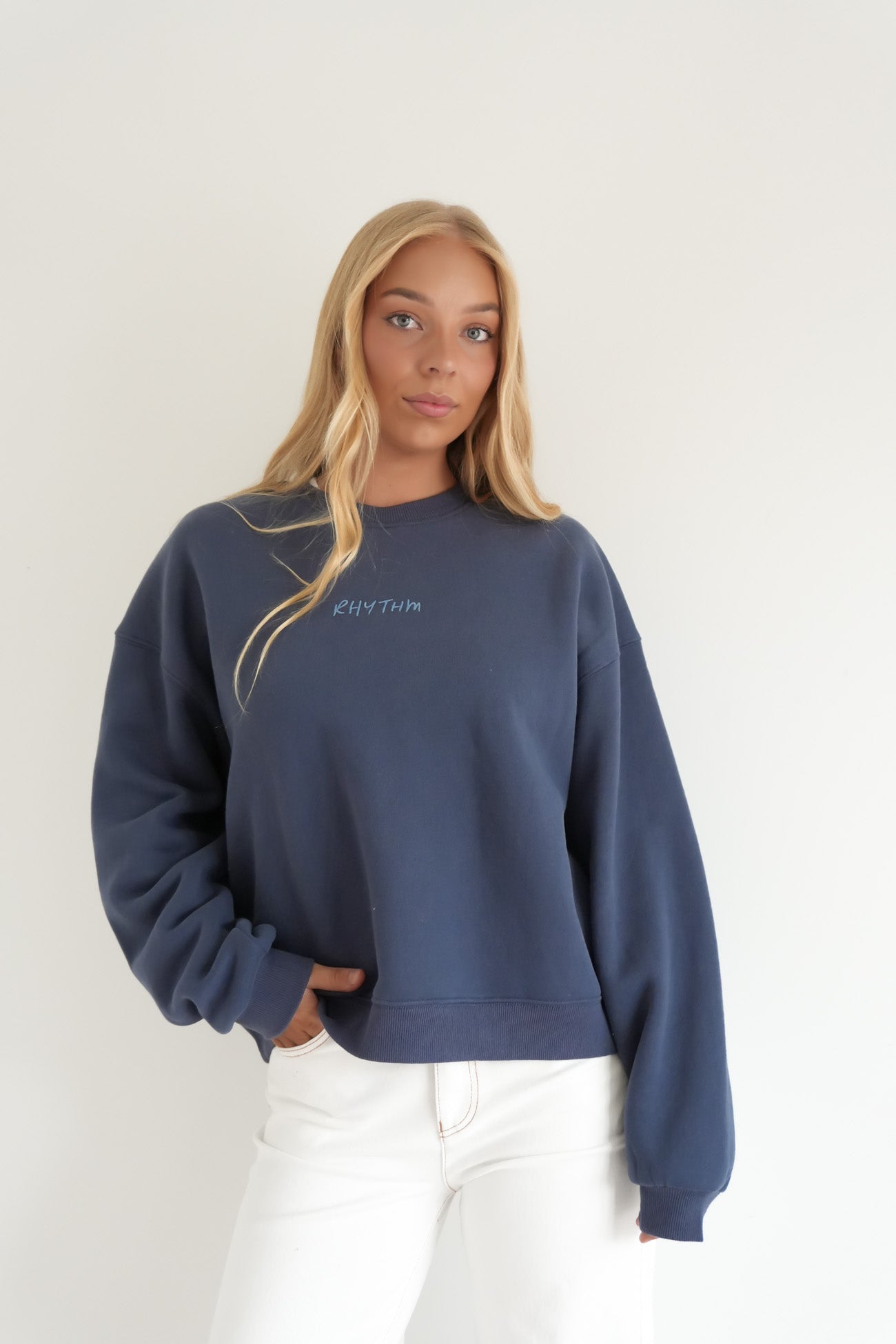 Rhythm Crew Neck Fleece Indigo