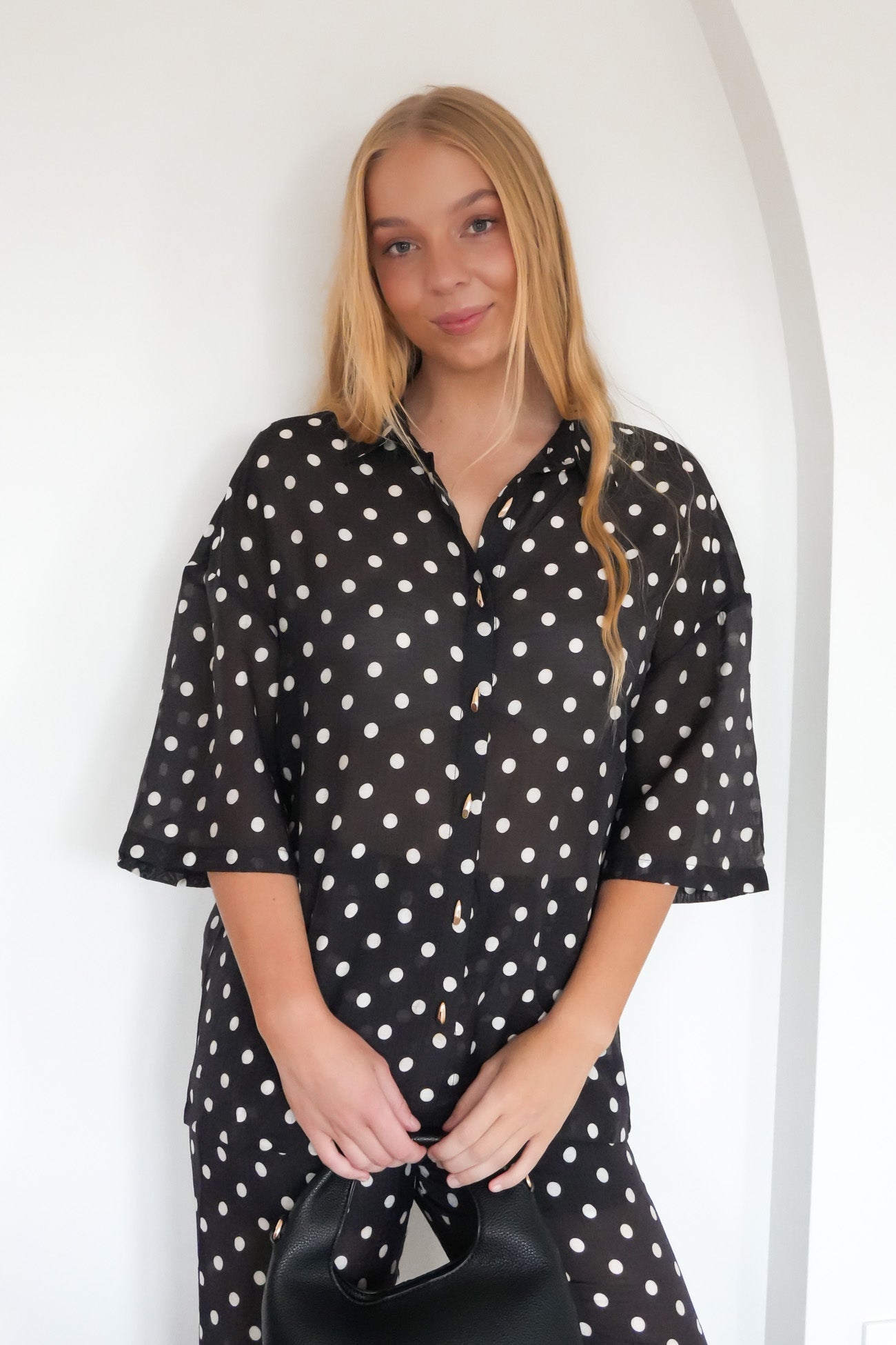 Rikke Shirt Black Polka Dot
