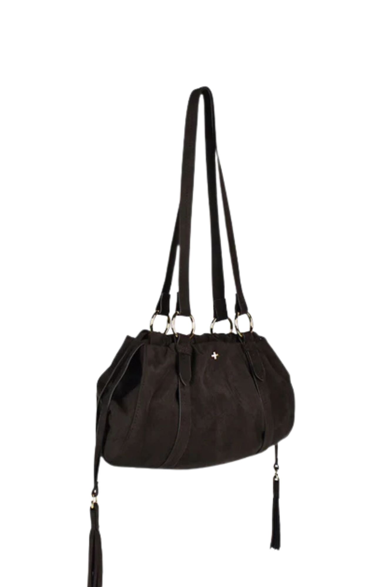 Rory Bag Dark Chocolate Faux Suede Gold