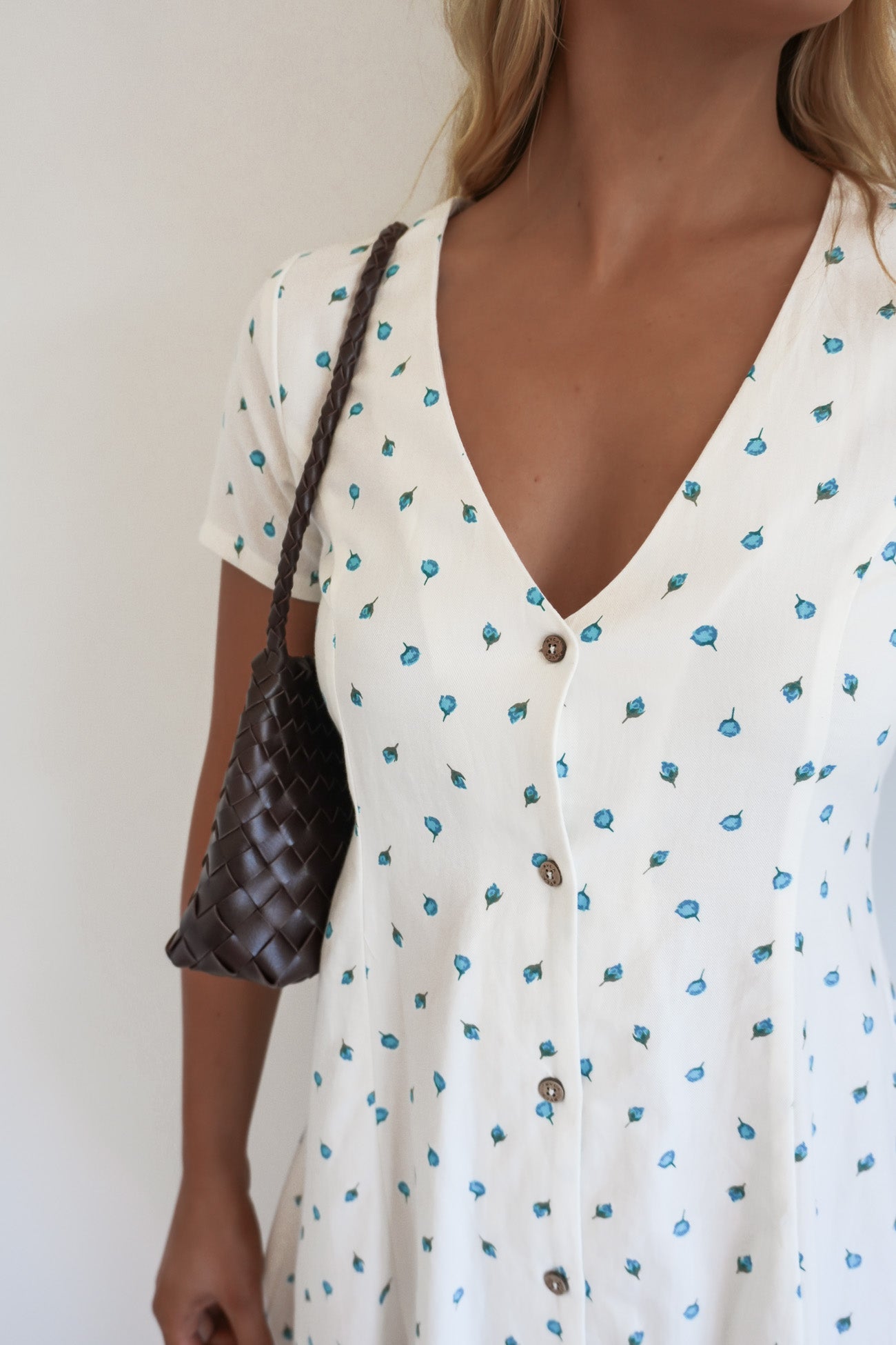 Rose Bud Understated Dress White