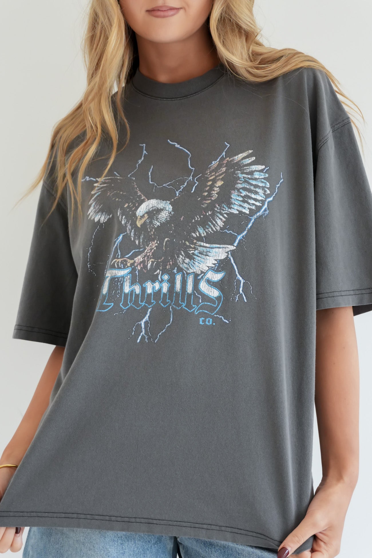 Run For The Hills Oversized Tee Merch Black